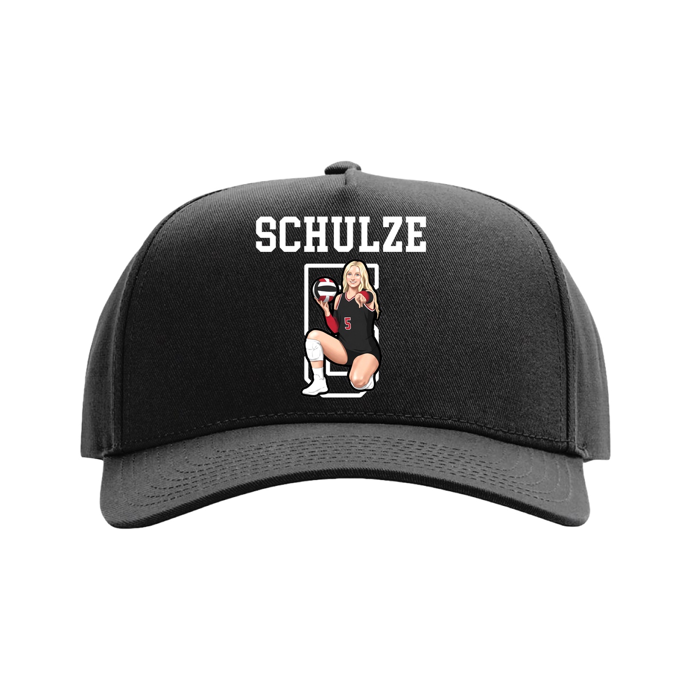 Full Fabric Five-Panel Champ Cap — Shirsey in Black