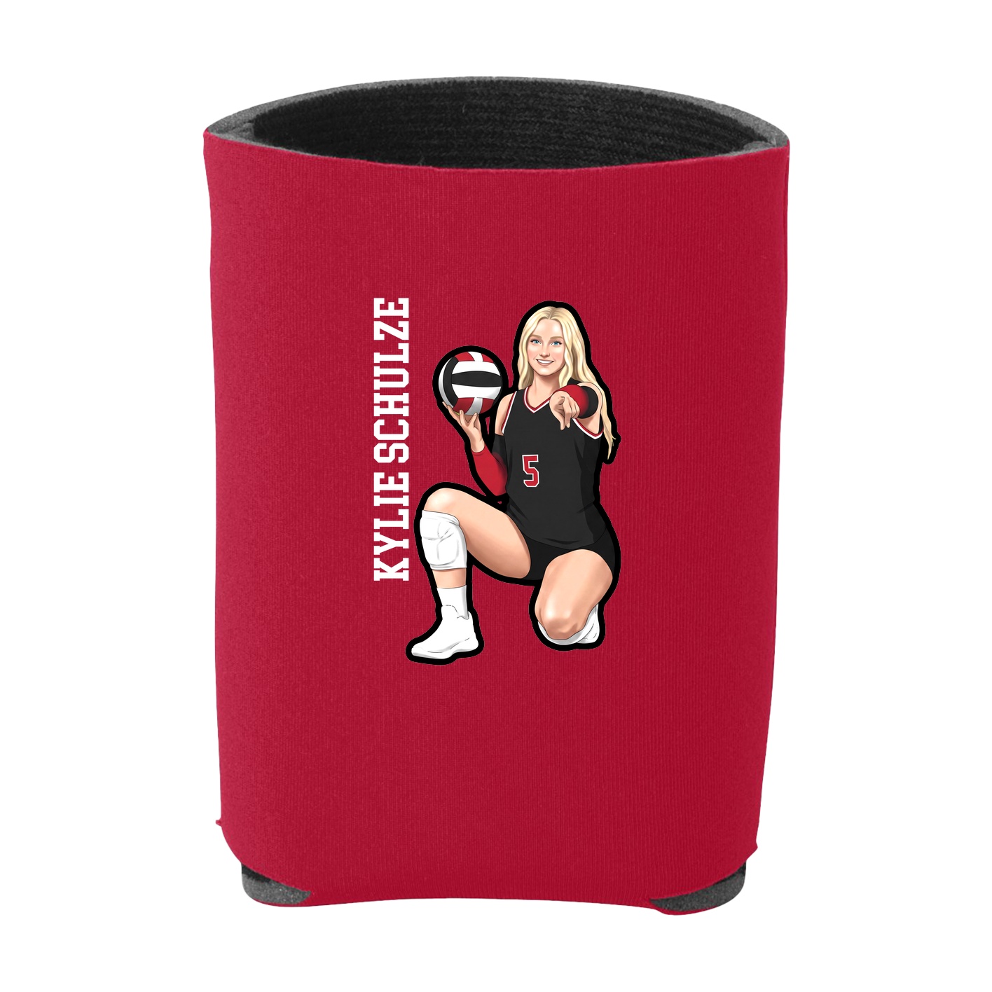 Can Holder — Name Vertical in Red