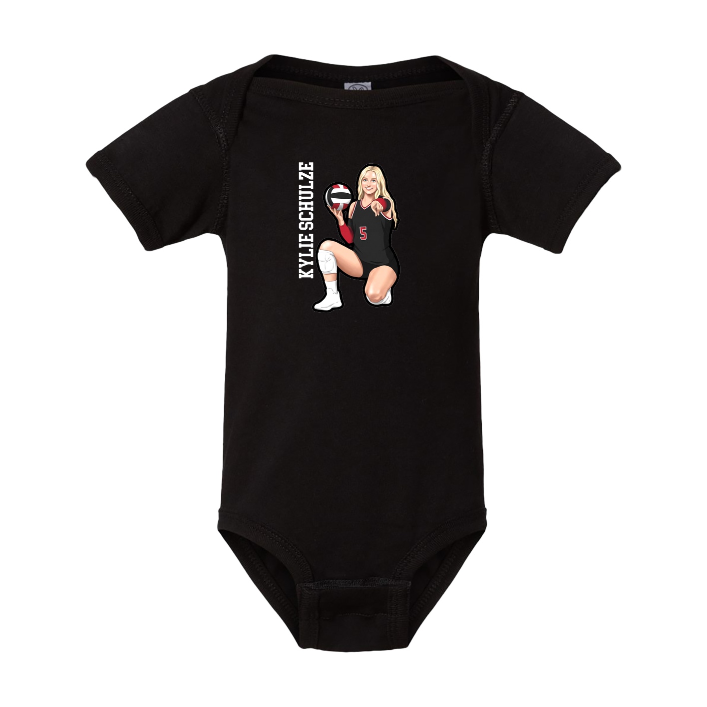 Baby Onesie — Name Vertical in Black