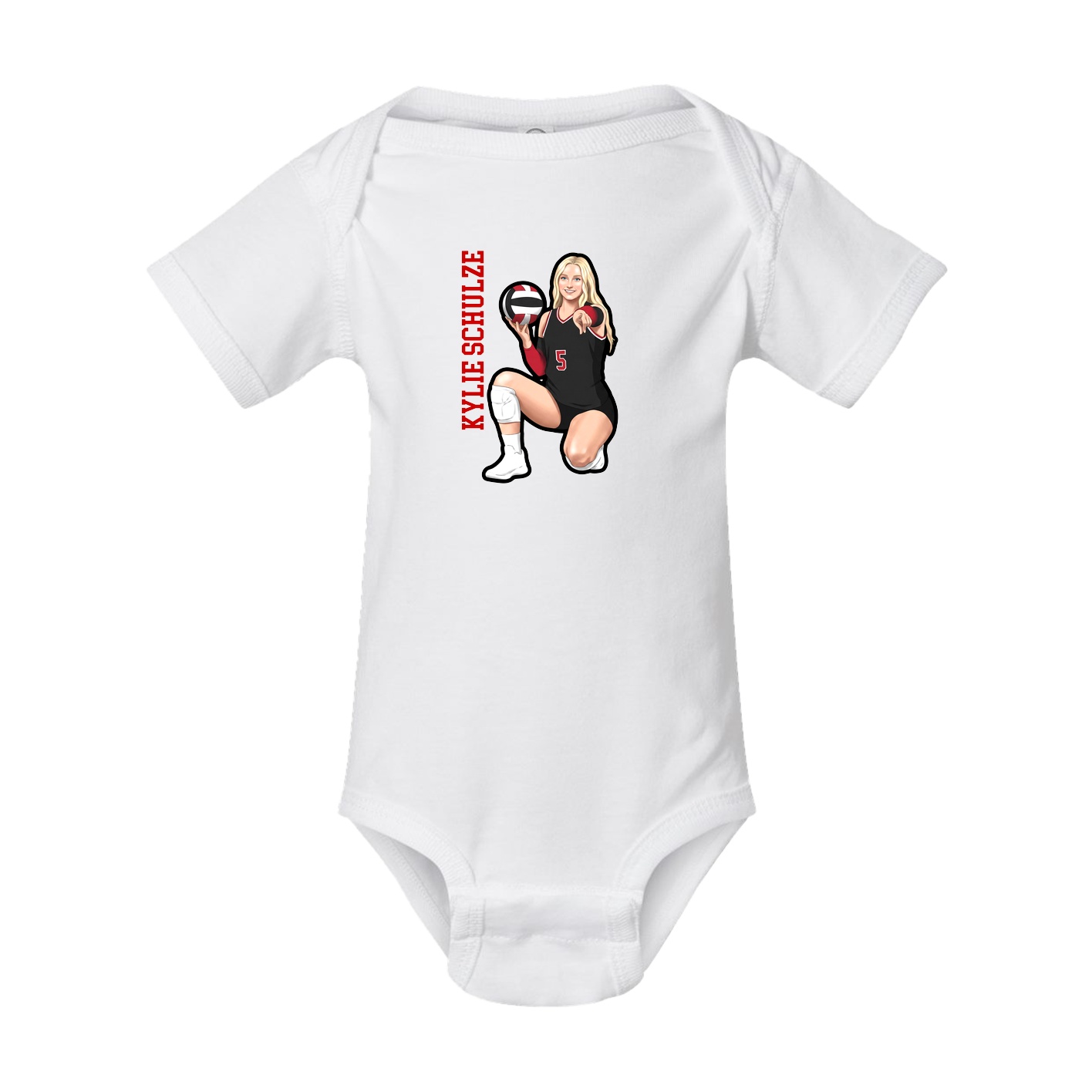 Baby Onesie — Name Vertical in White
