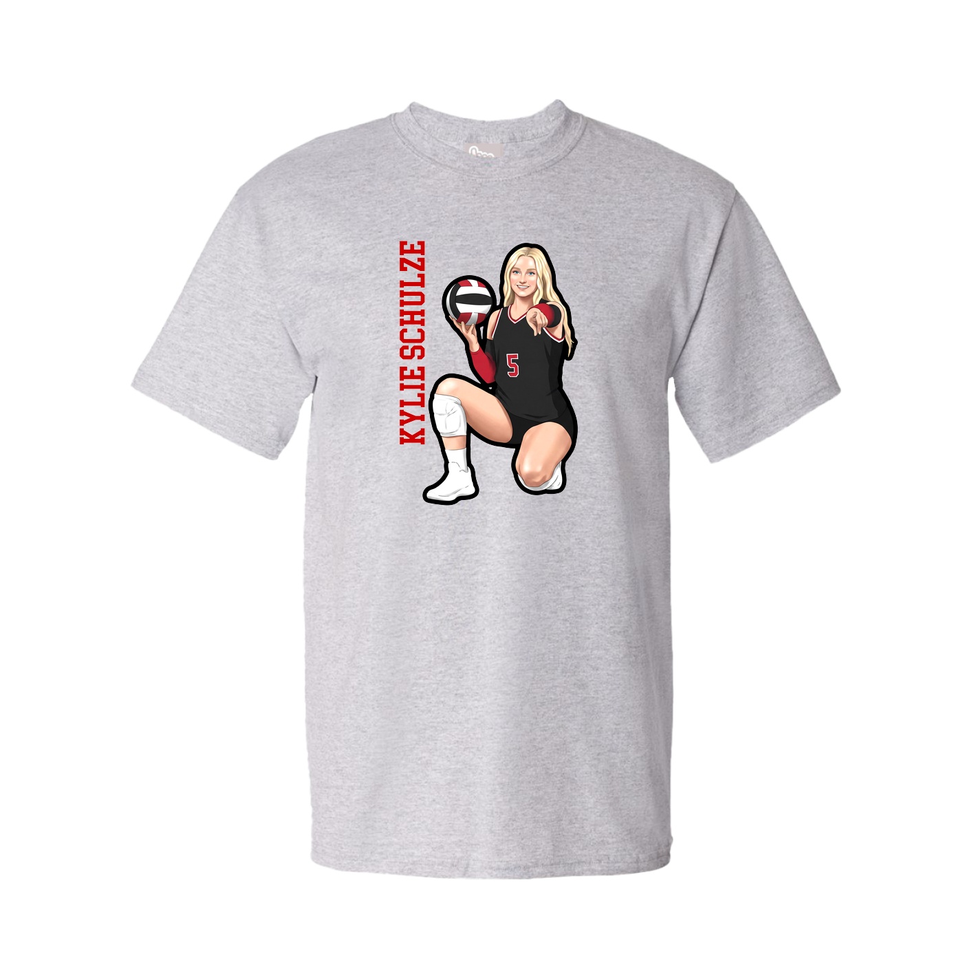 Youth Tee — Name Vertical in Grey