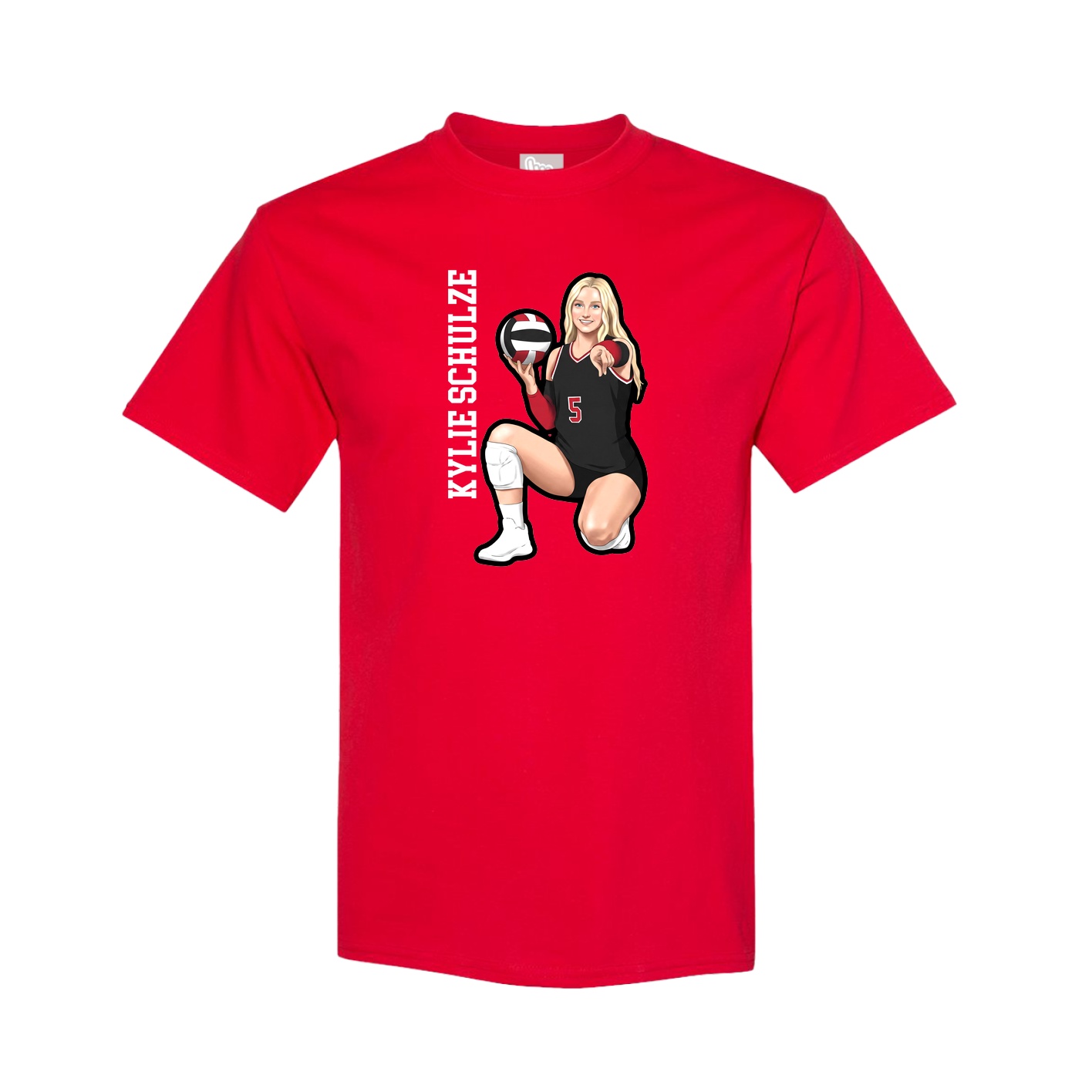 Youth Tee — Name Vertical in Red