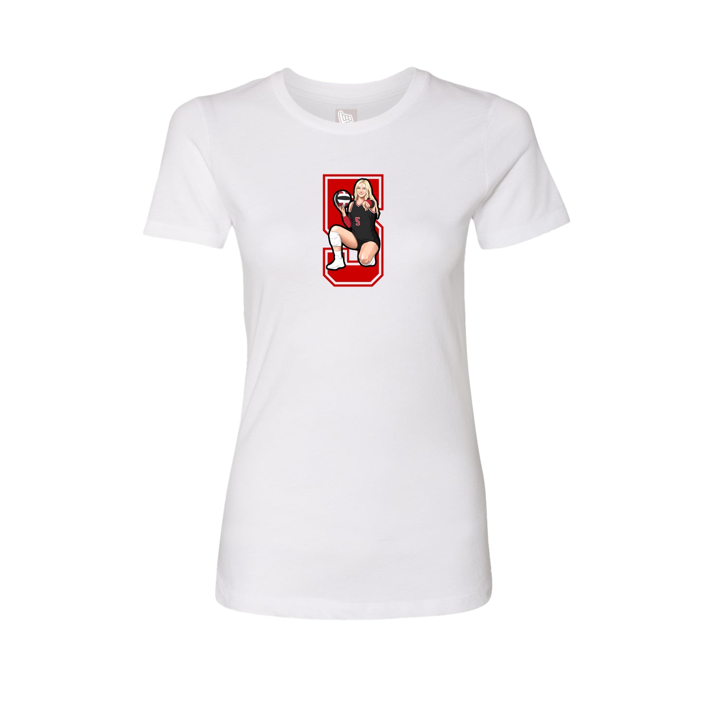 Womens Tee — Number in White