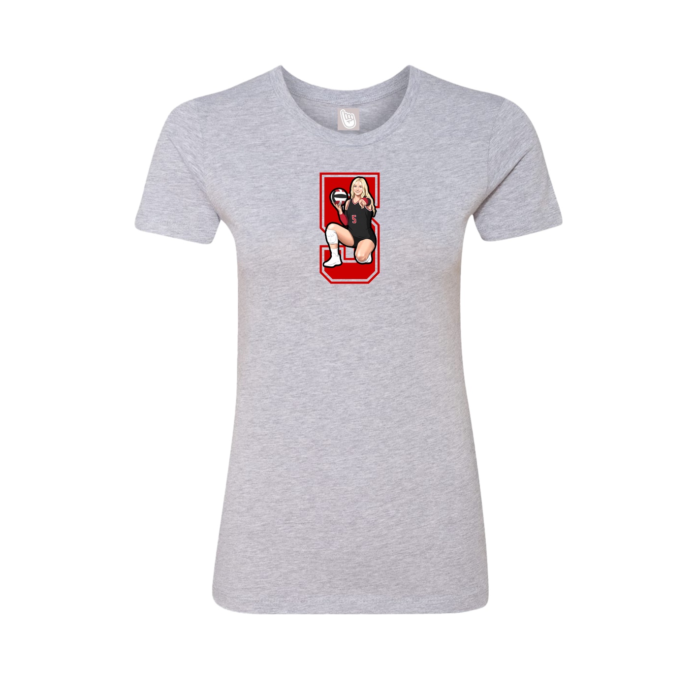 Womens Tee — Number in Grey