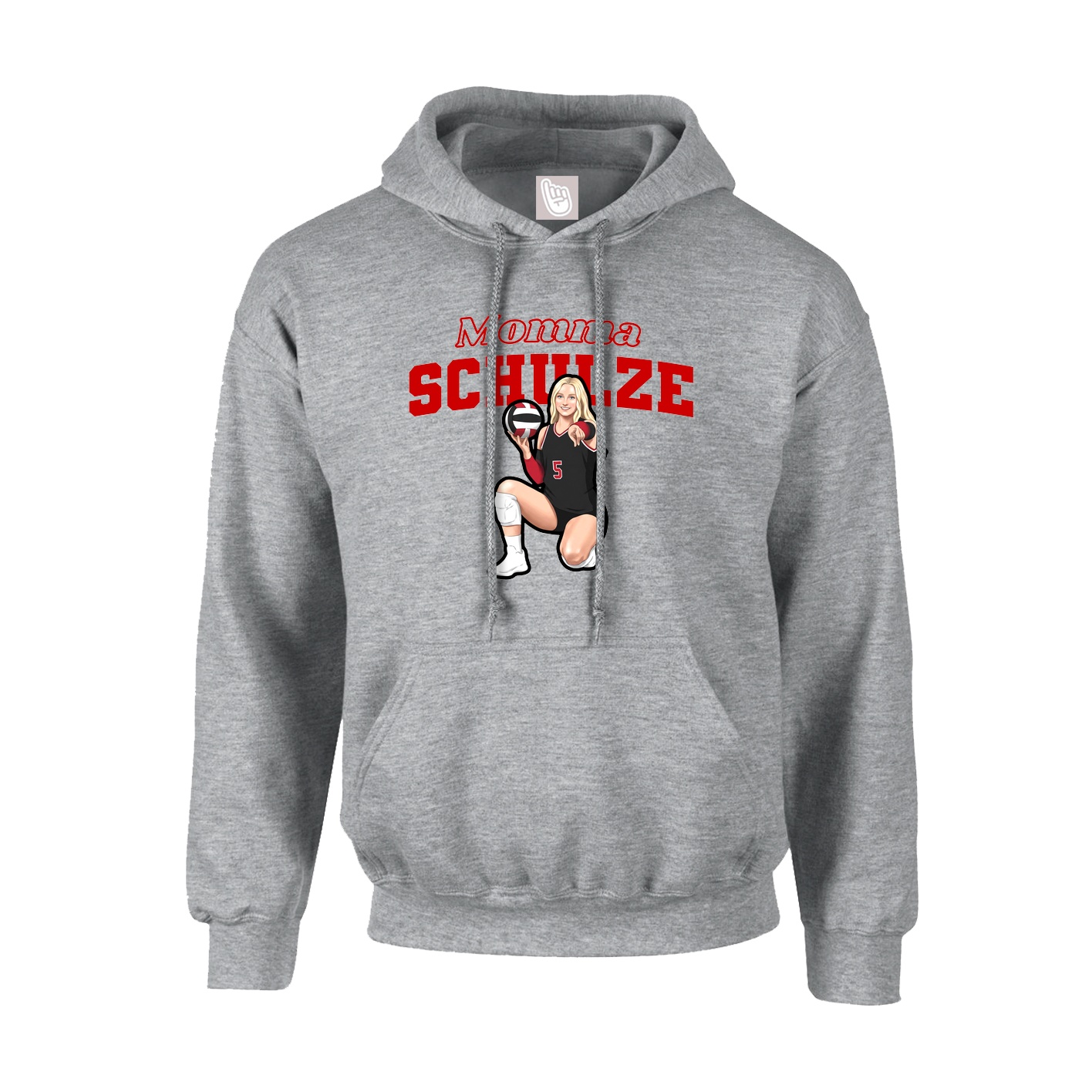 Hoodie — Mothers Day Block in Grey