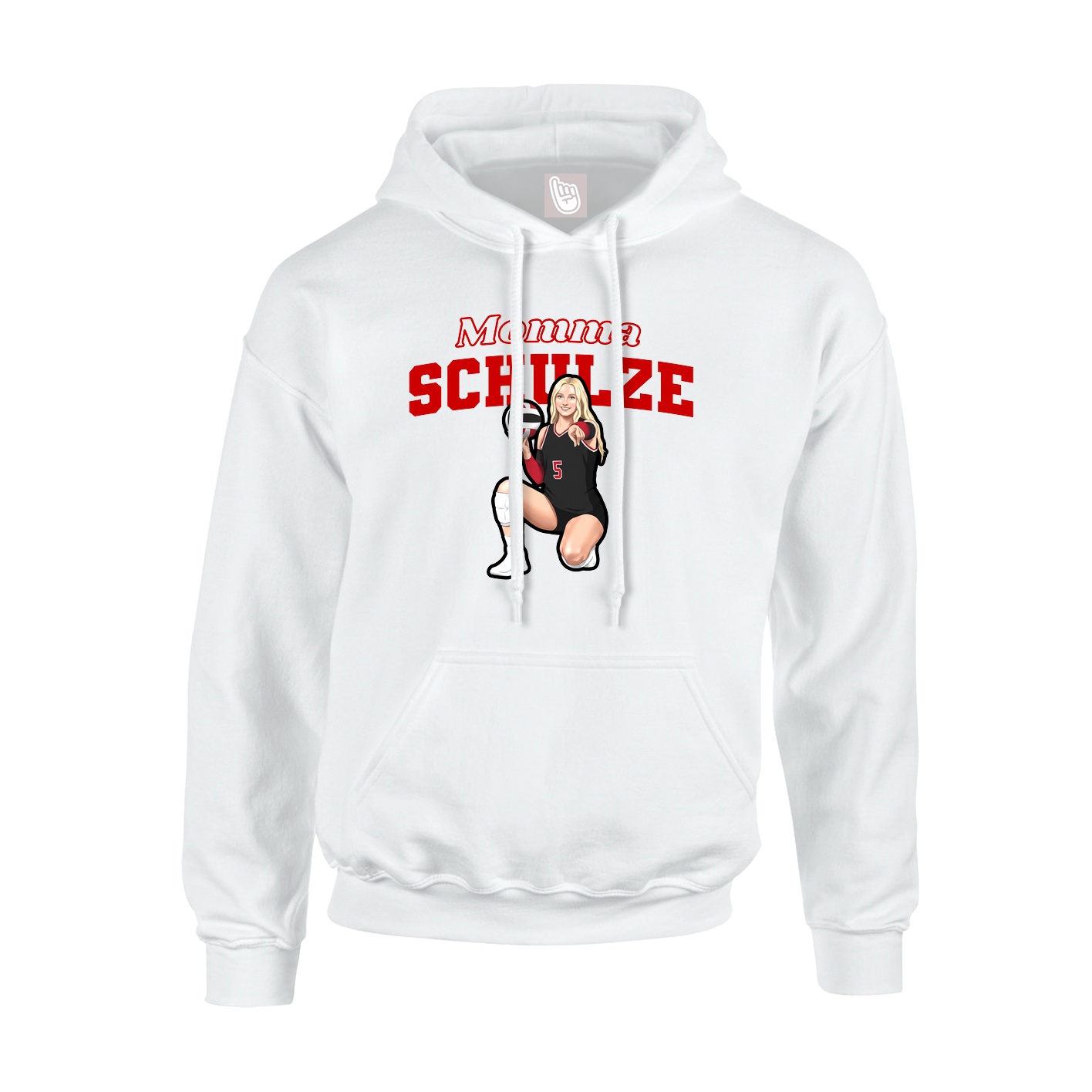 Youth Hoodie — Mothers Day Block in White