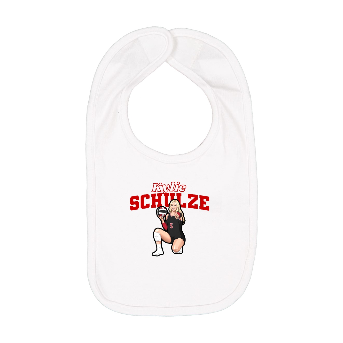 Infant Bib — Name Arch in White