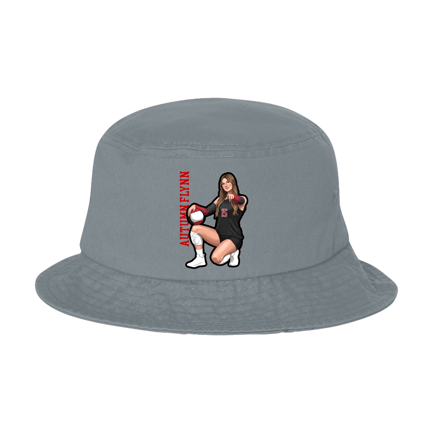 Bucket Cap — Name Vertical in Grey