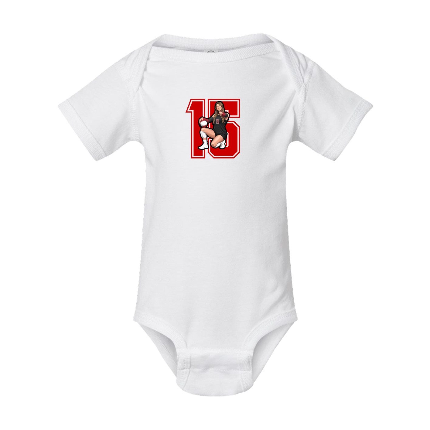 Baby Onesie — Number in White