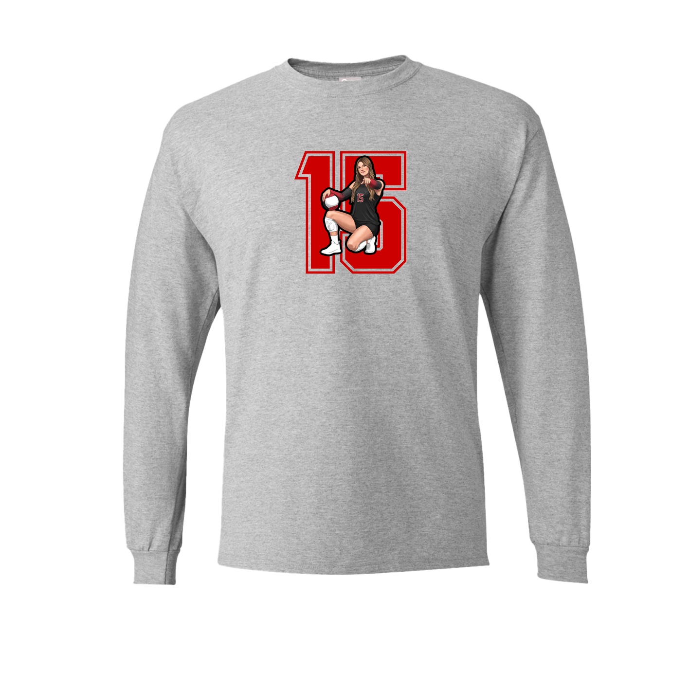 Long Sleeve Tee — Number in Grey