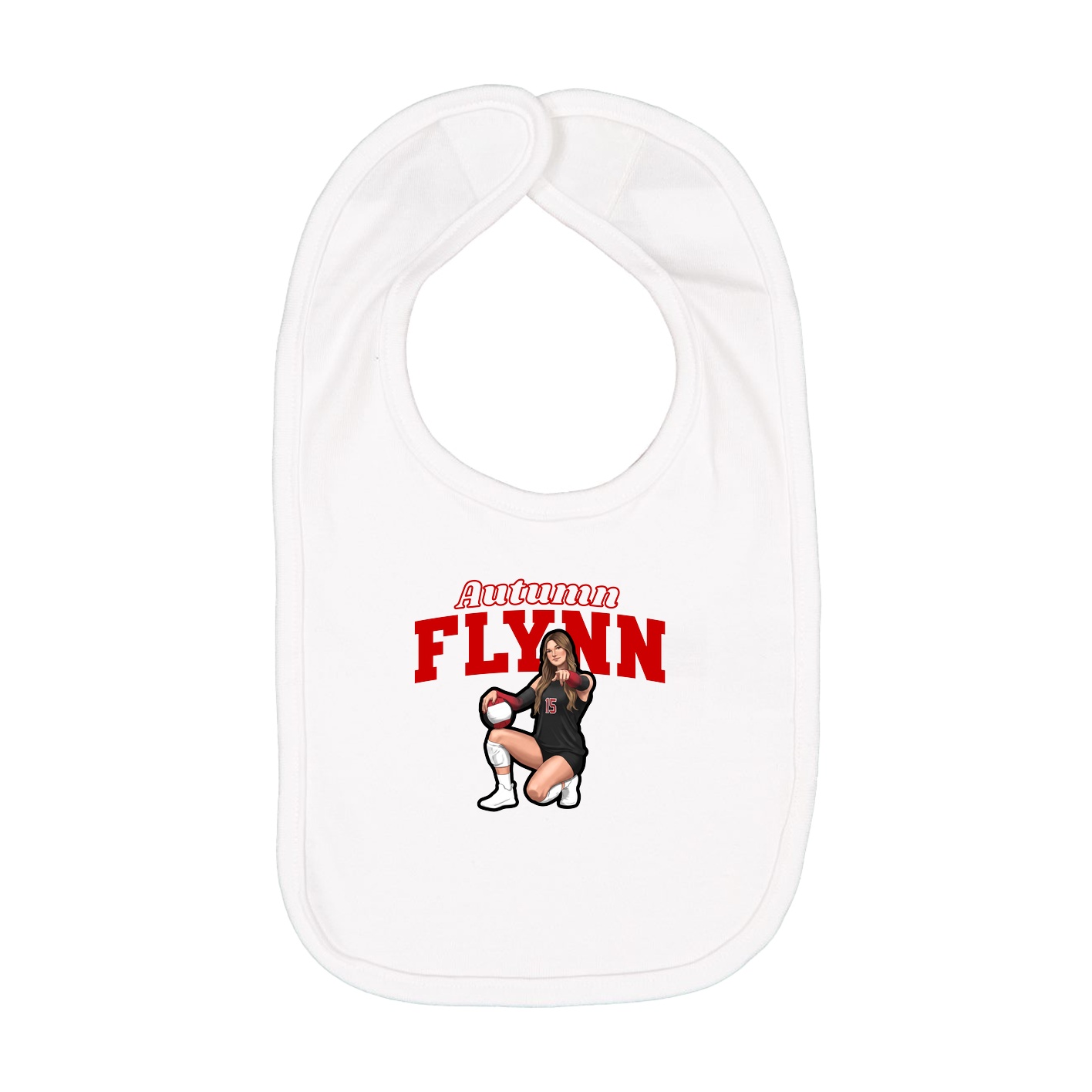Infant Bib — Name Arch in White