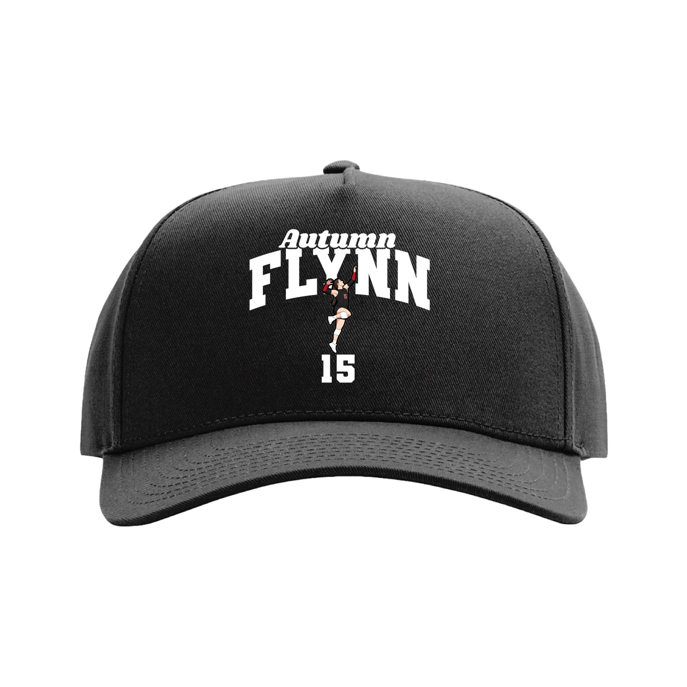 Full Fabric Five-Panel Champ Cap — Signature Arch in Black