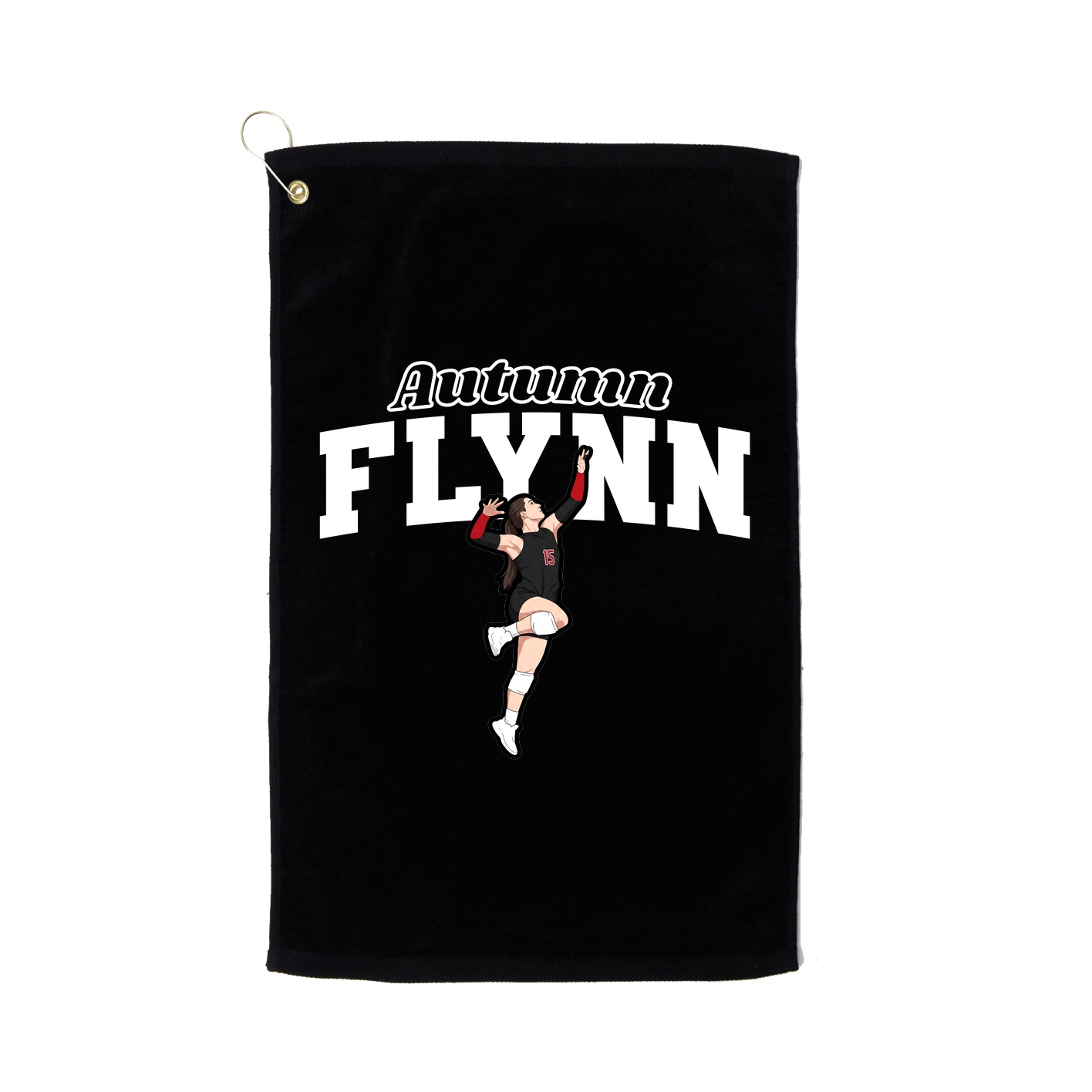 Golf Towel — Name Arch in Black
