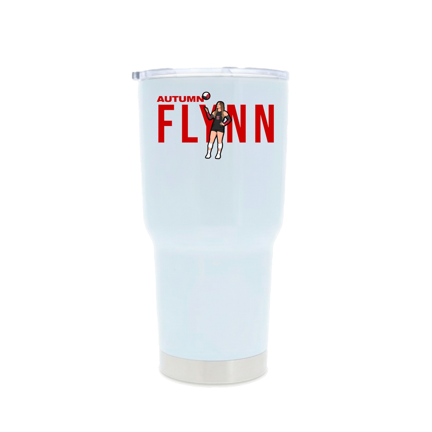 30oz Stainless Steel Tumbler — Player Name in White
