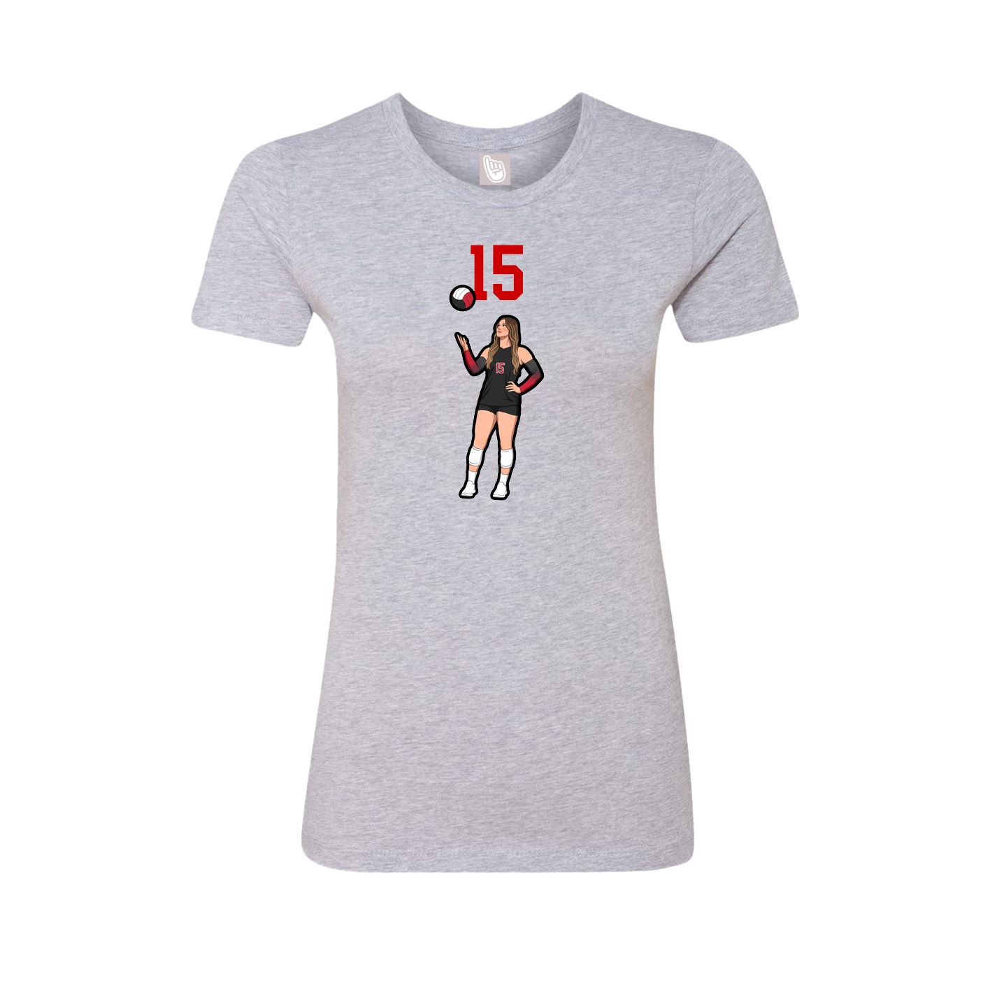 Fitted Women's Tee — Number Top in Grey