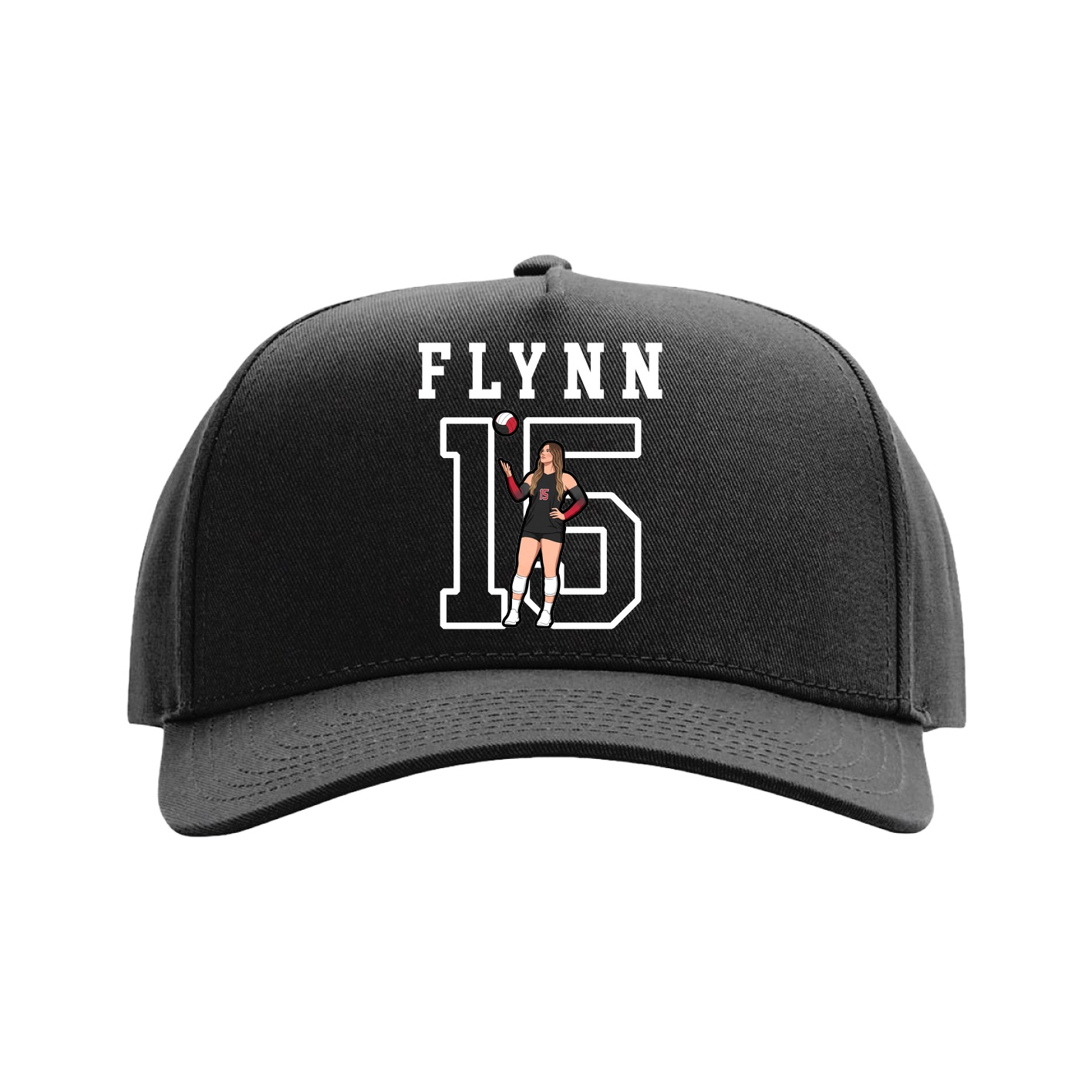 Full Fabric Five-Panel Champ Cap — Shirsey in Black