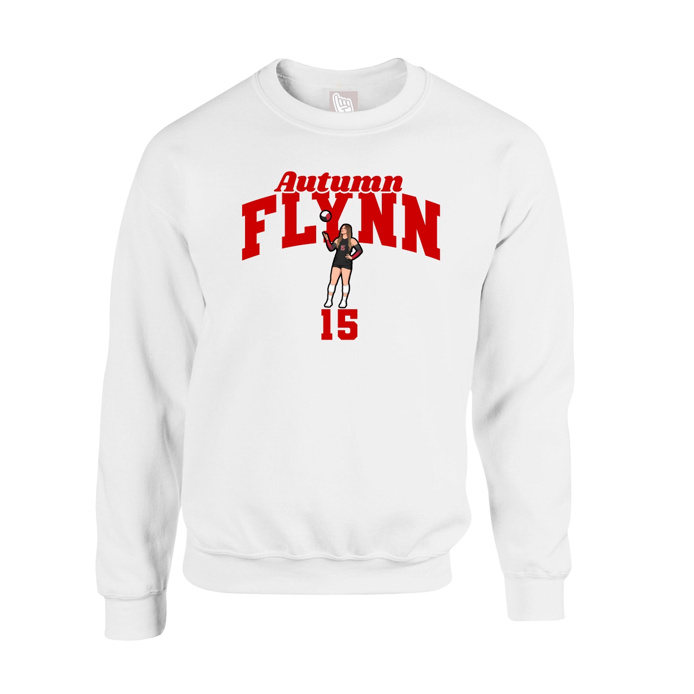 Fleece Crew — Signature Arch in White