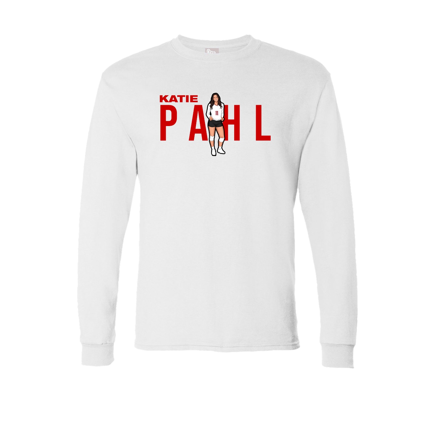 Long Sleeve Tee — Player Name in White