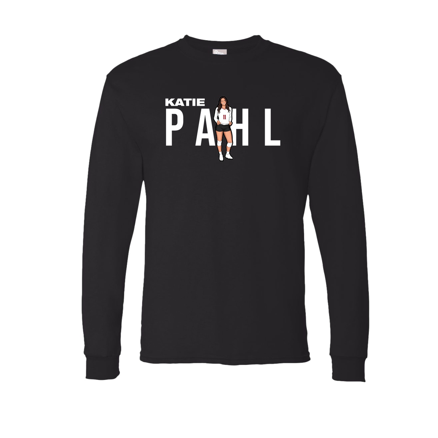 Long Sleeve Tee — Player Name in Black