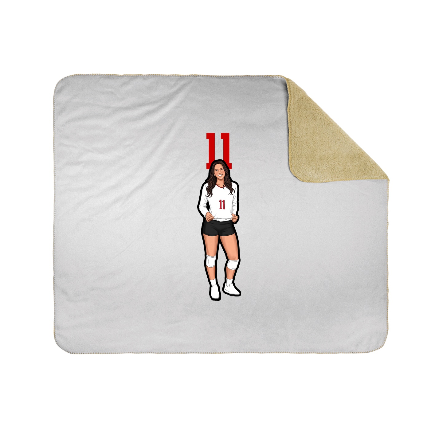 Throw Blanket — Number Top in White