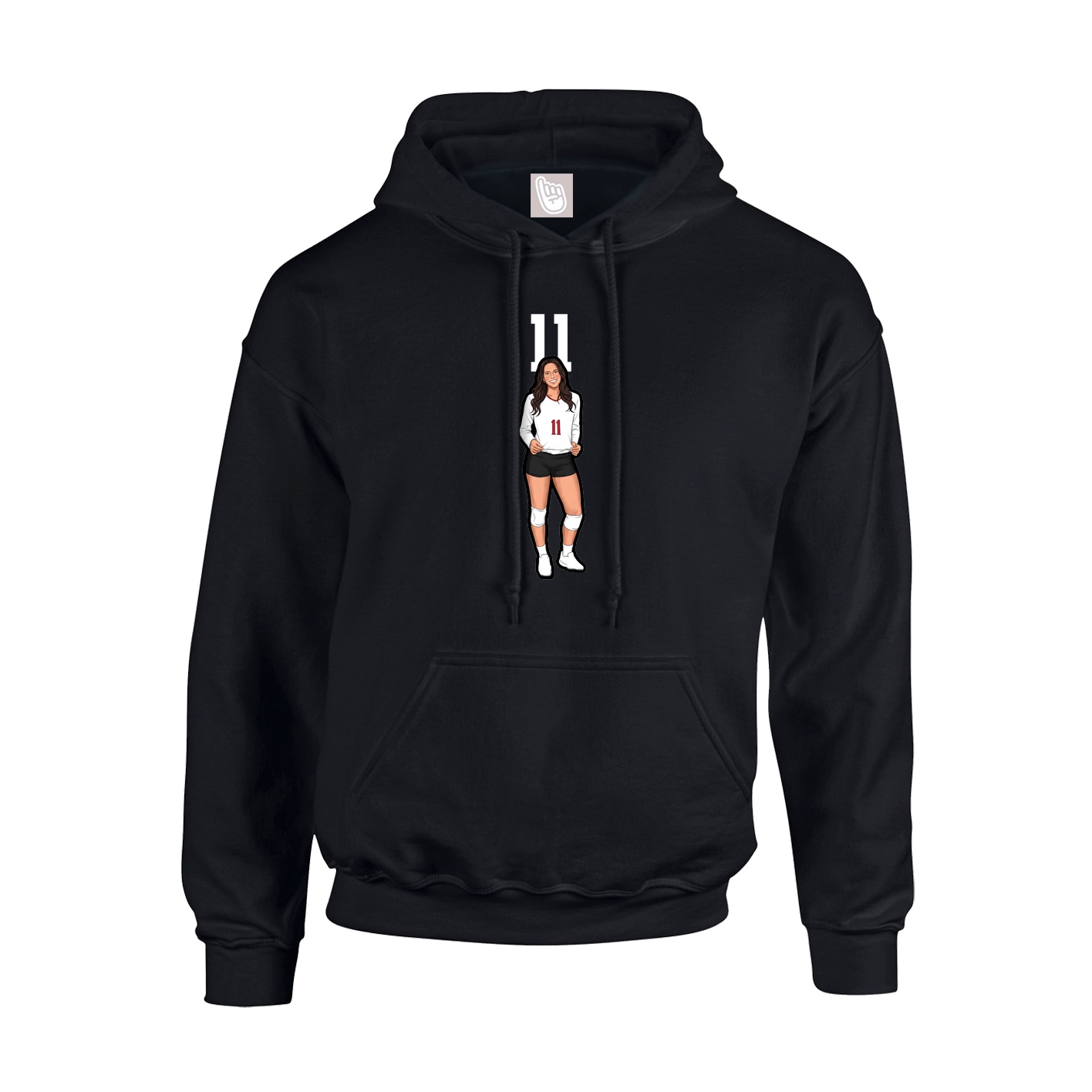 Hoodie — Number Top in Black
