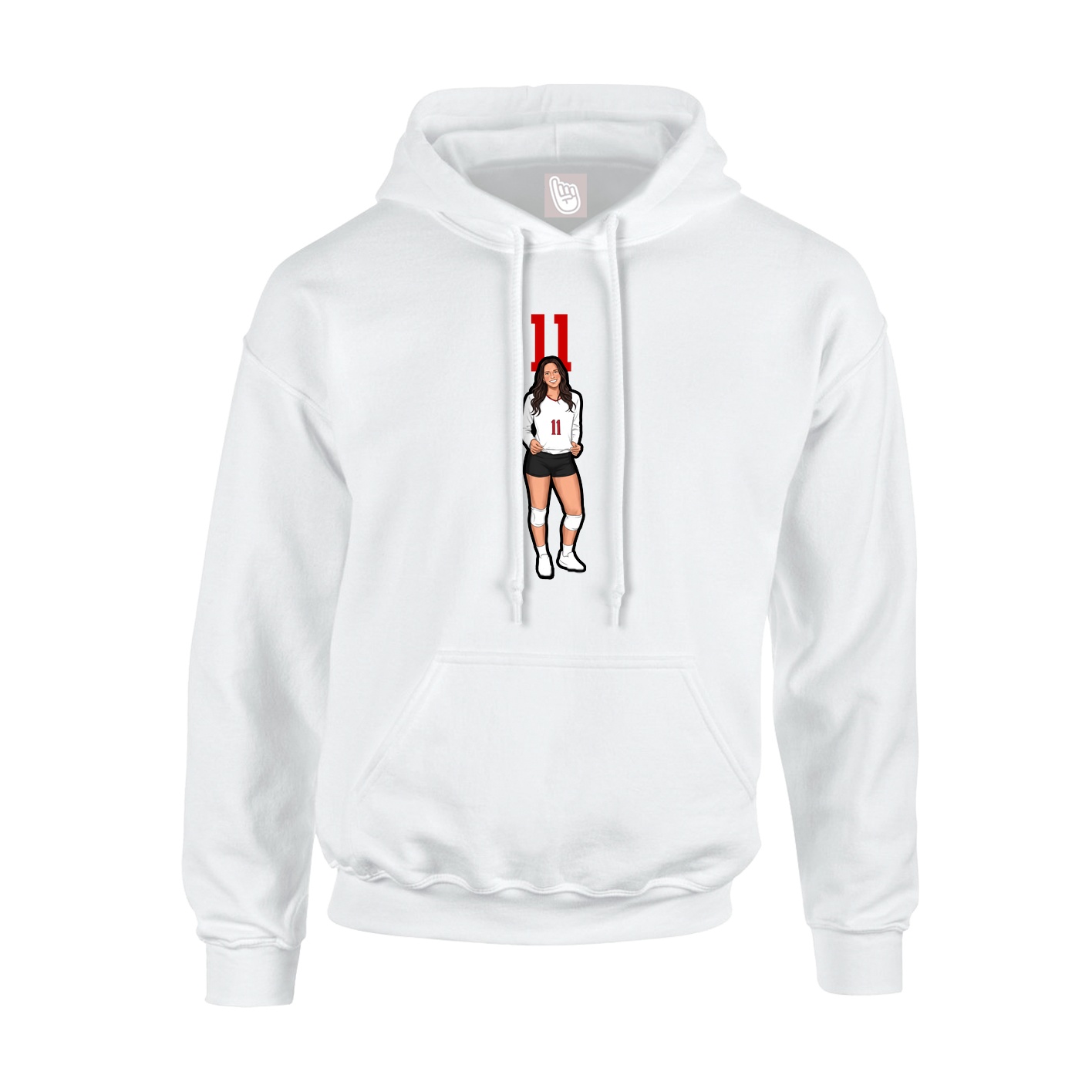 Youth Hoodie — Number Top in White