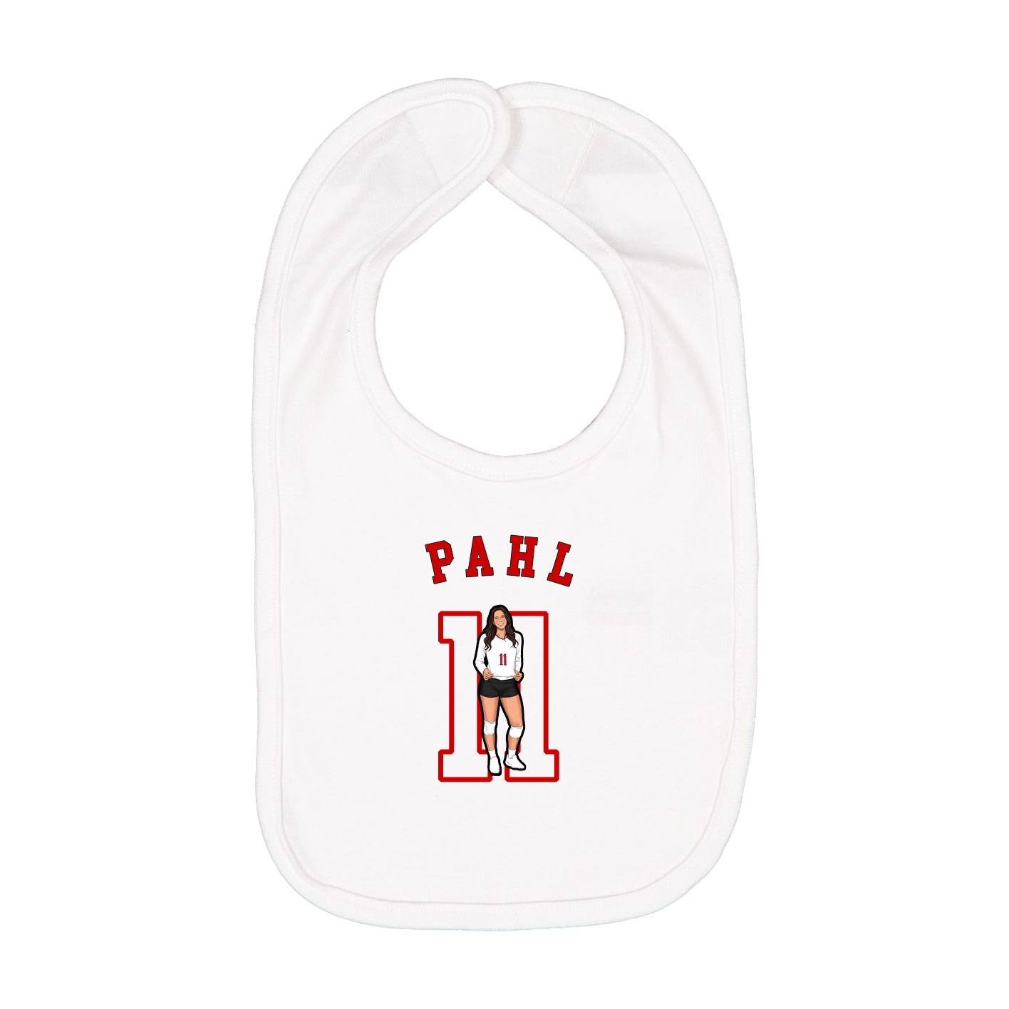 Infant Bib — Shirsey Arch in White