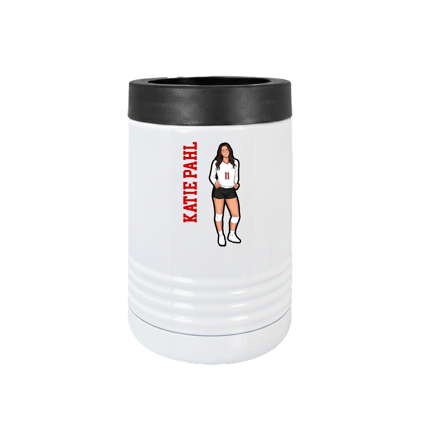 Beverage Holder — Name Vertical in White
