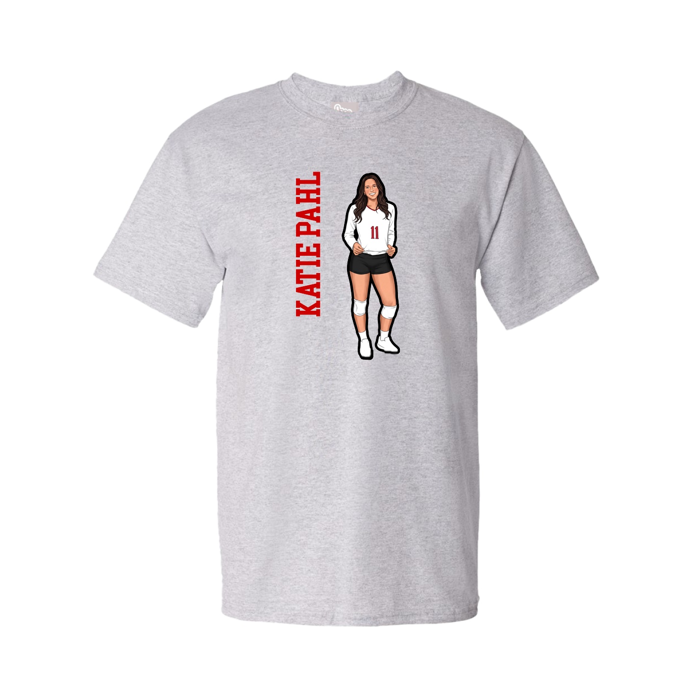 Tee — Name Vertical in Grey