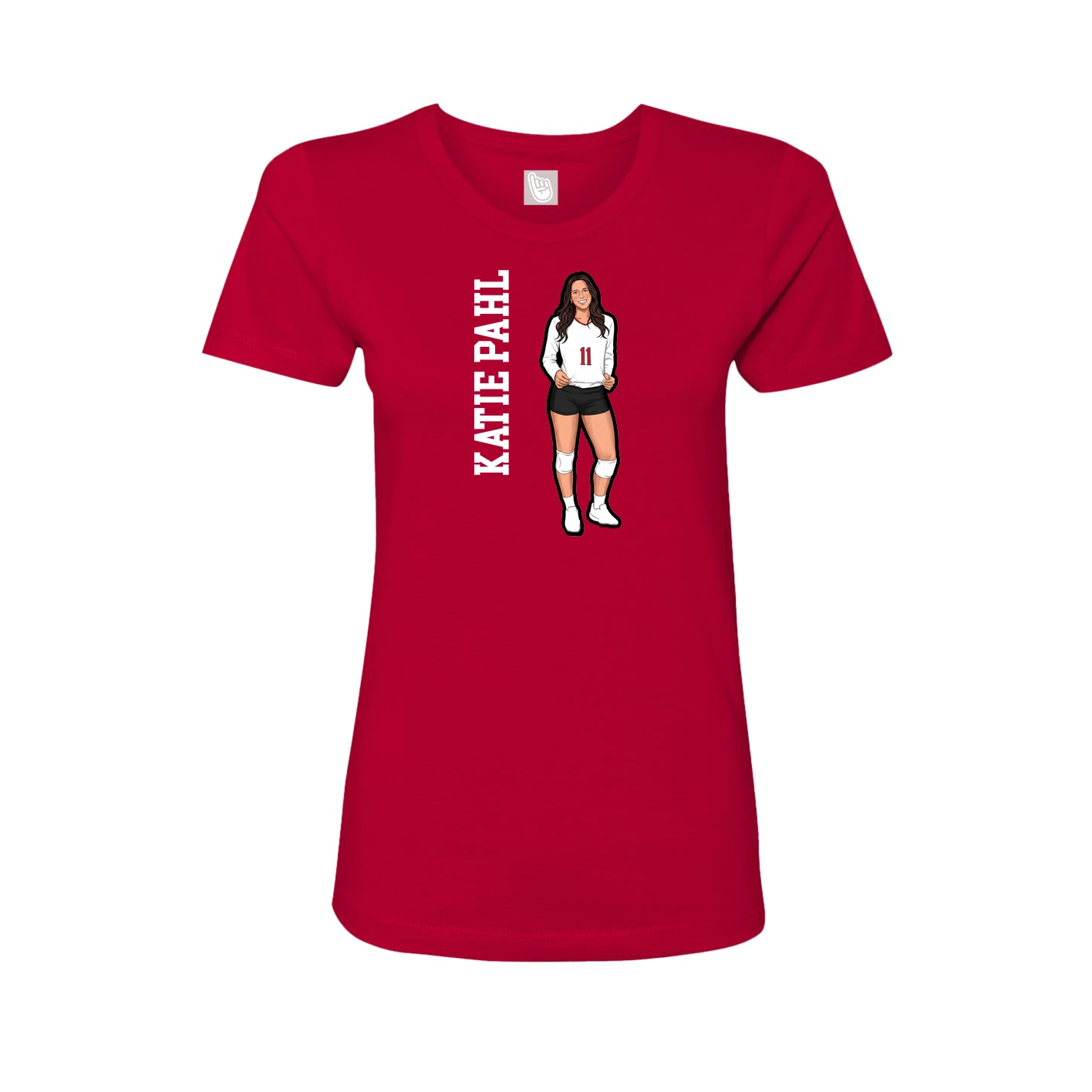 Womens Tee — Name Vertical in Red