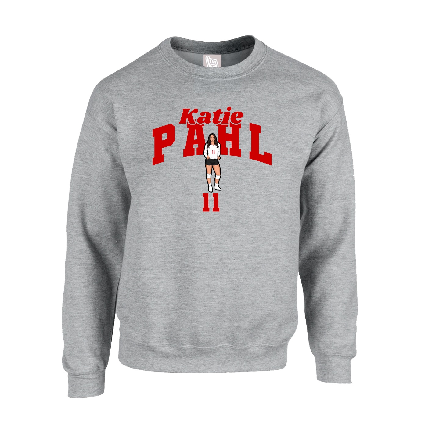 Fleece Crew — Signature Arch in Grey