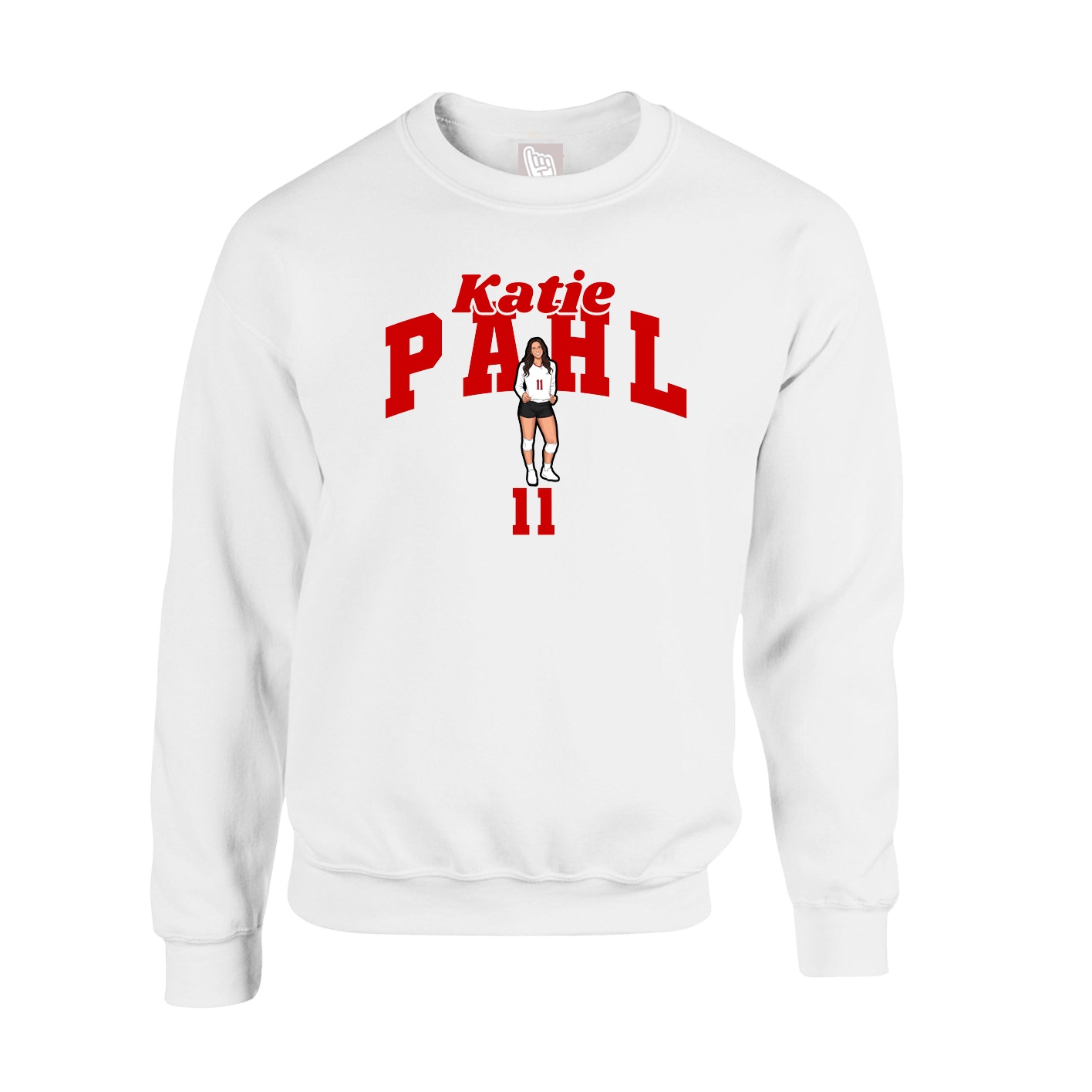 Fleece Crew — Signature Arch in White
