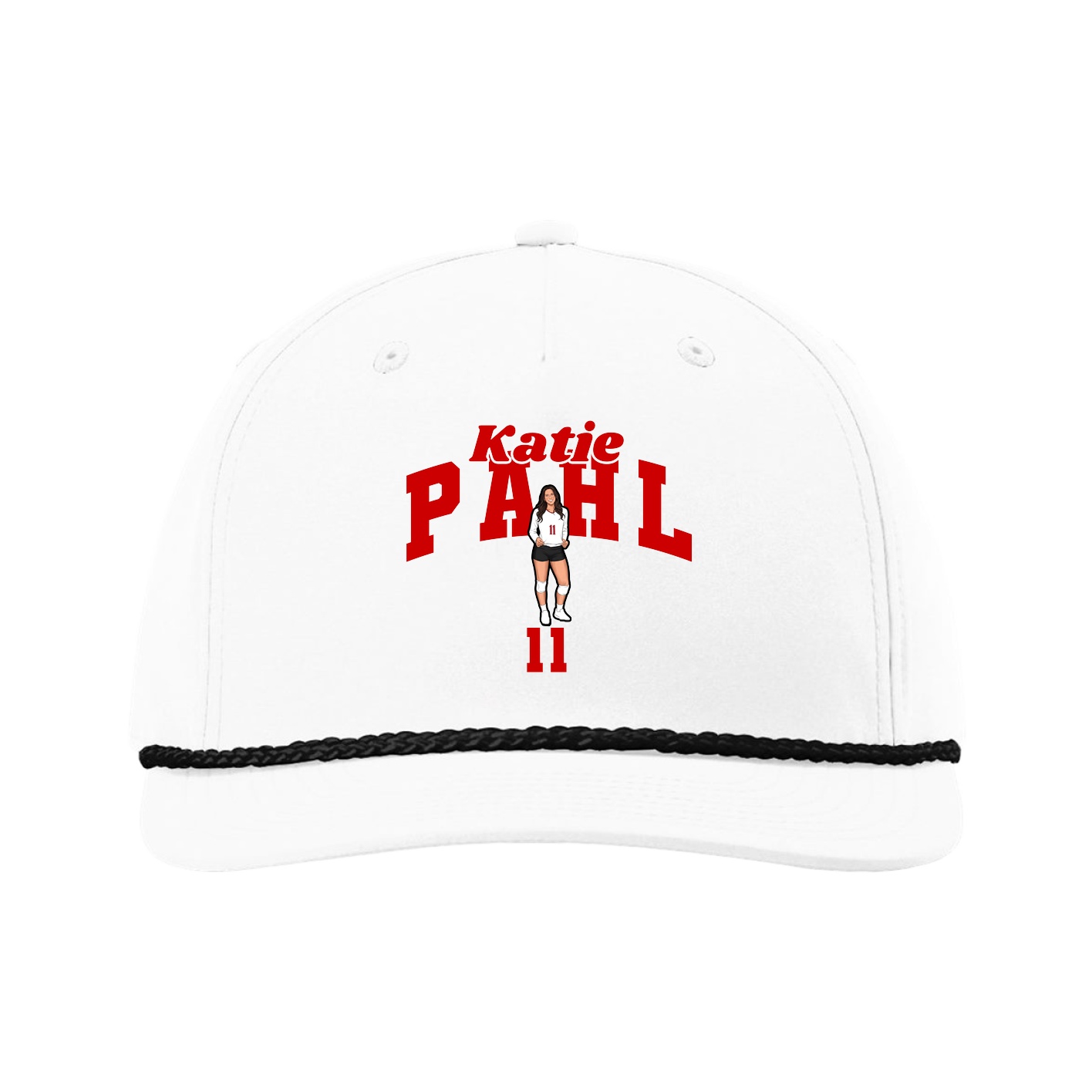 Five-Panel Classic Rope Cap — Signature Arch in White