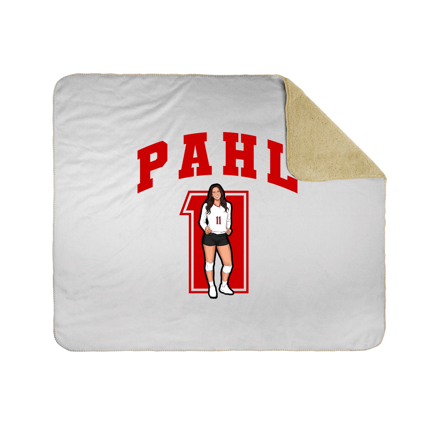 Throw Blanket — Number in White