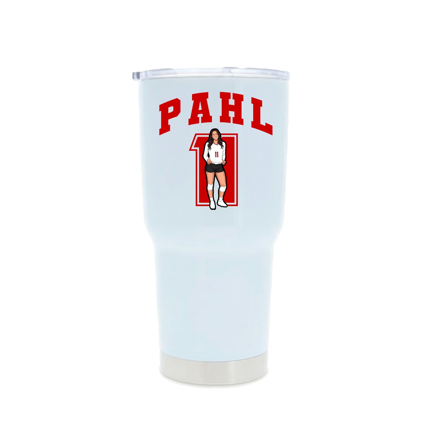 30oz Stainless Steel Tumbler — Number in White