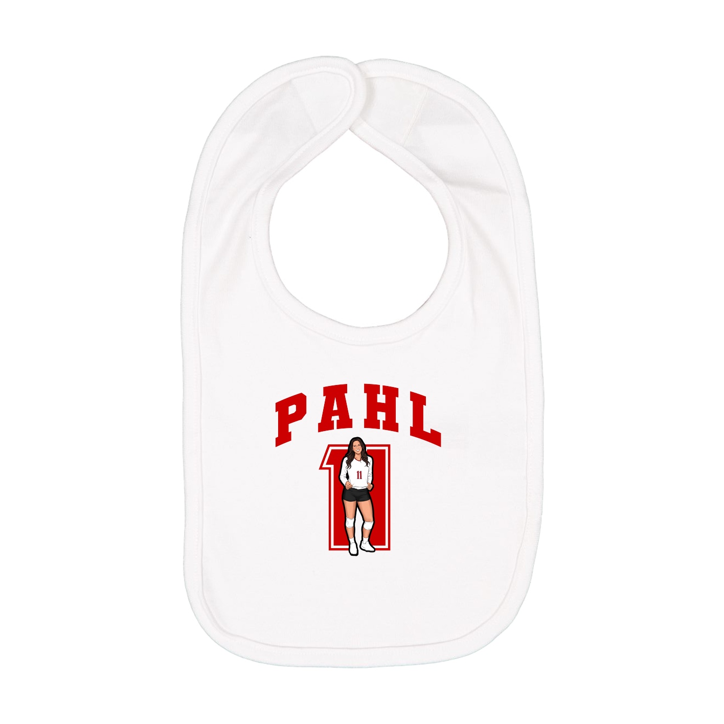 Infant Bib — Number in White