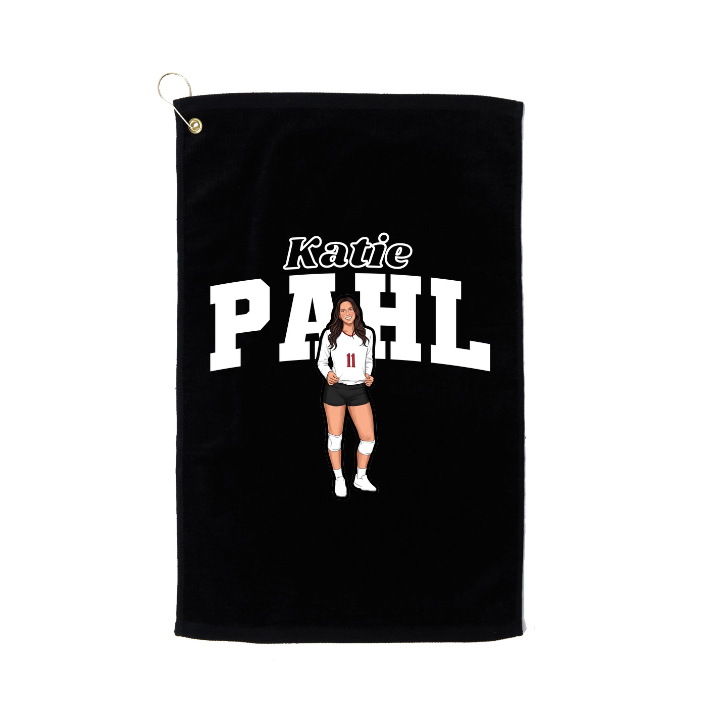 Golf Towel — Name Arch in Black