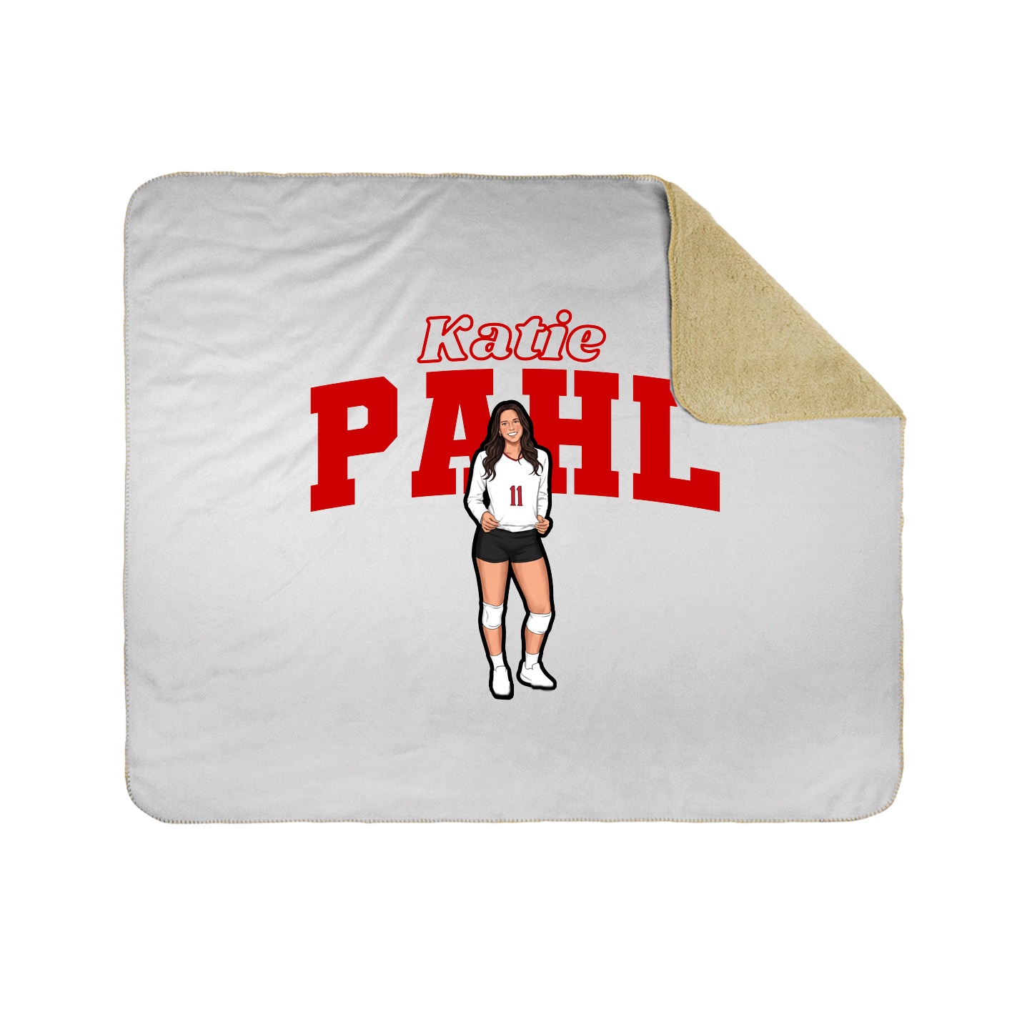 Throw Blanket — Name Arch in White