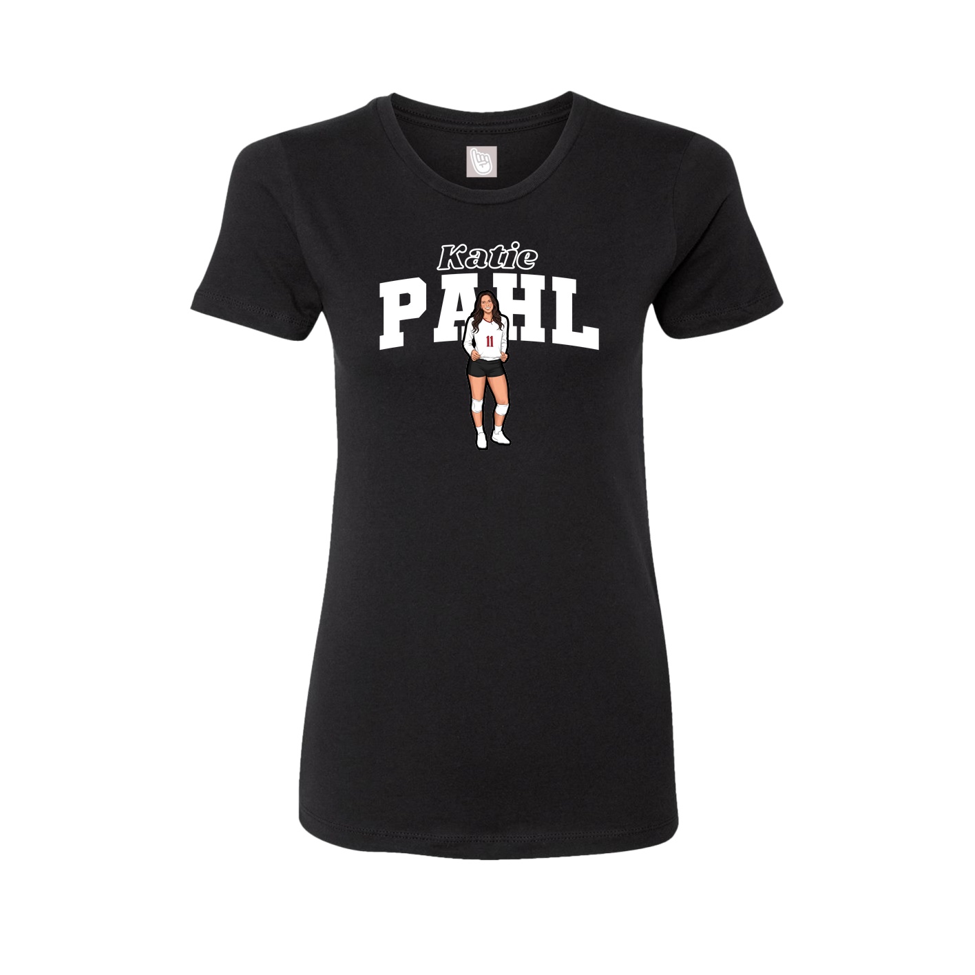 Fitted Women's Tee — Name Arch in Black