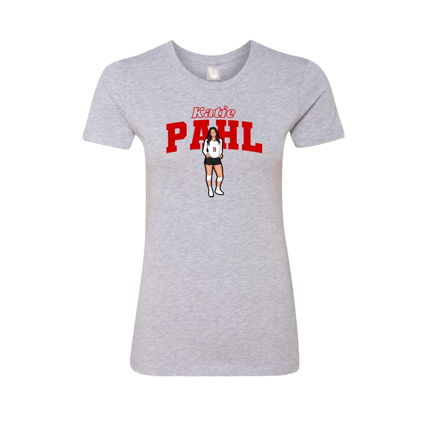 Womens Tee — Name Arch in Grey
