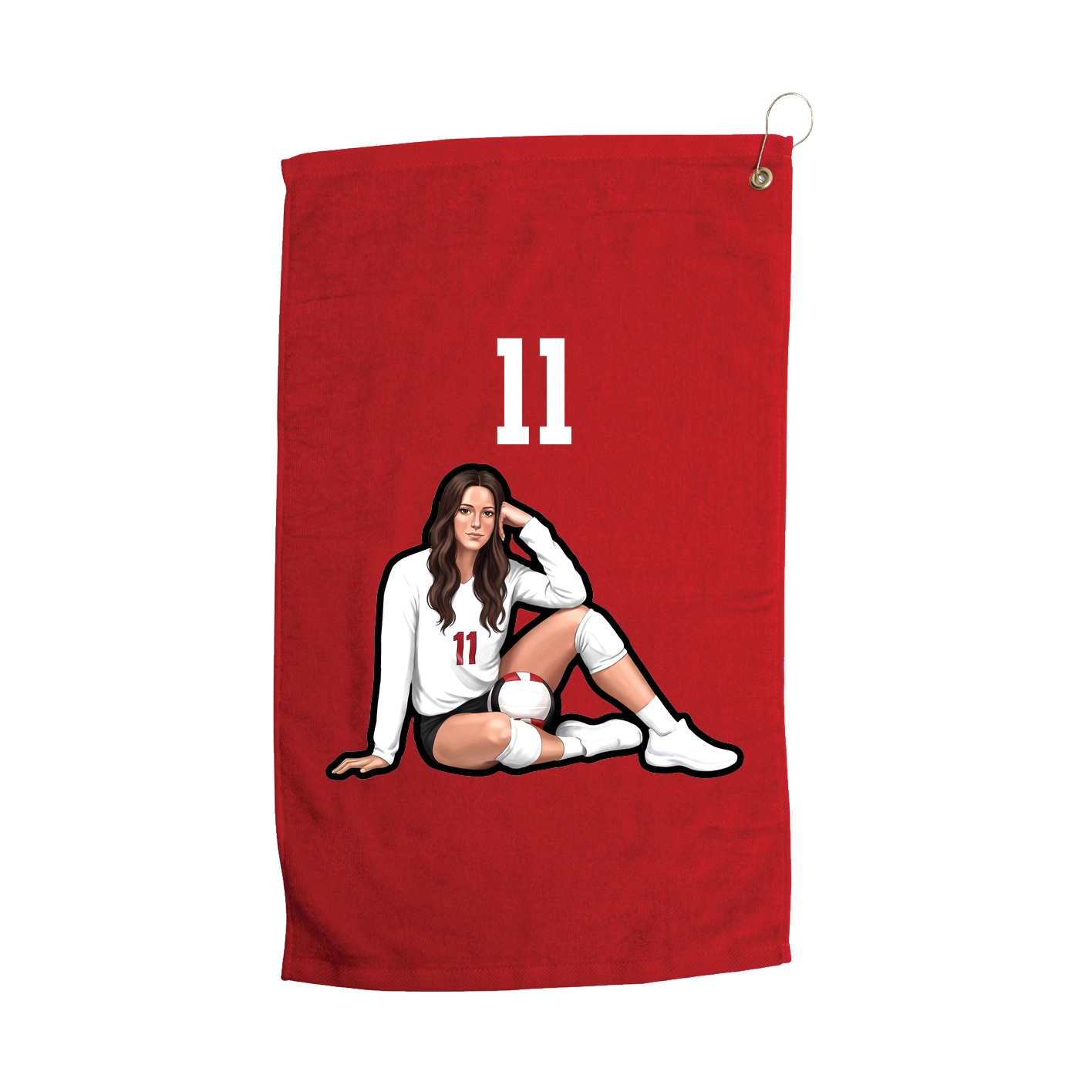 Golf Towel — Number Top in Red