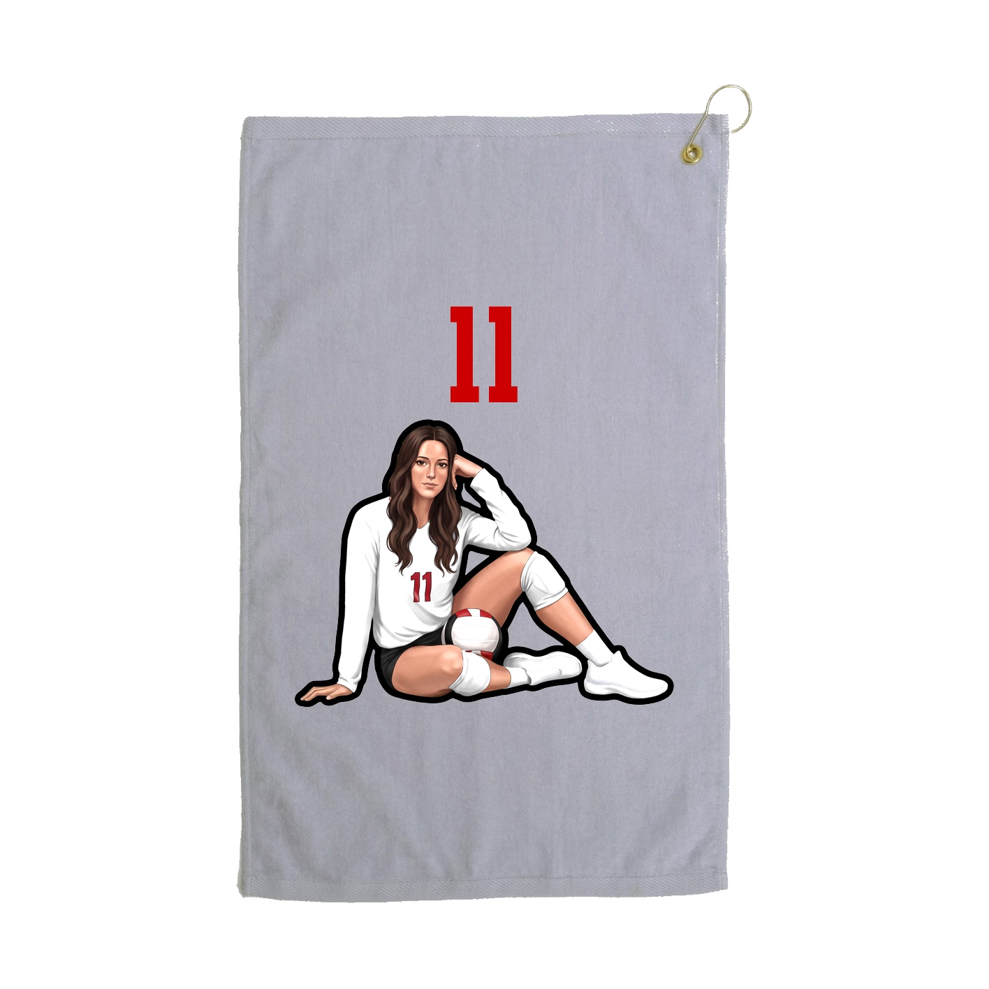 Golf Towel — Number Top in Grey
