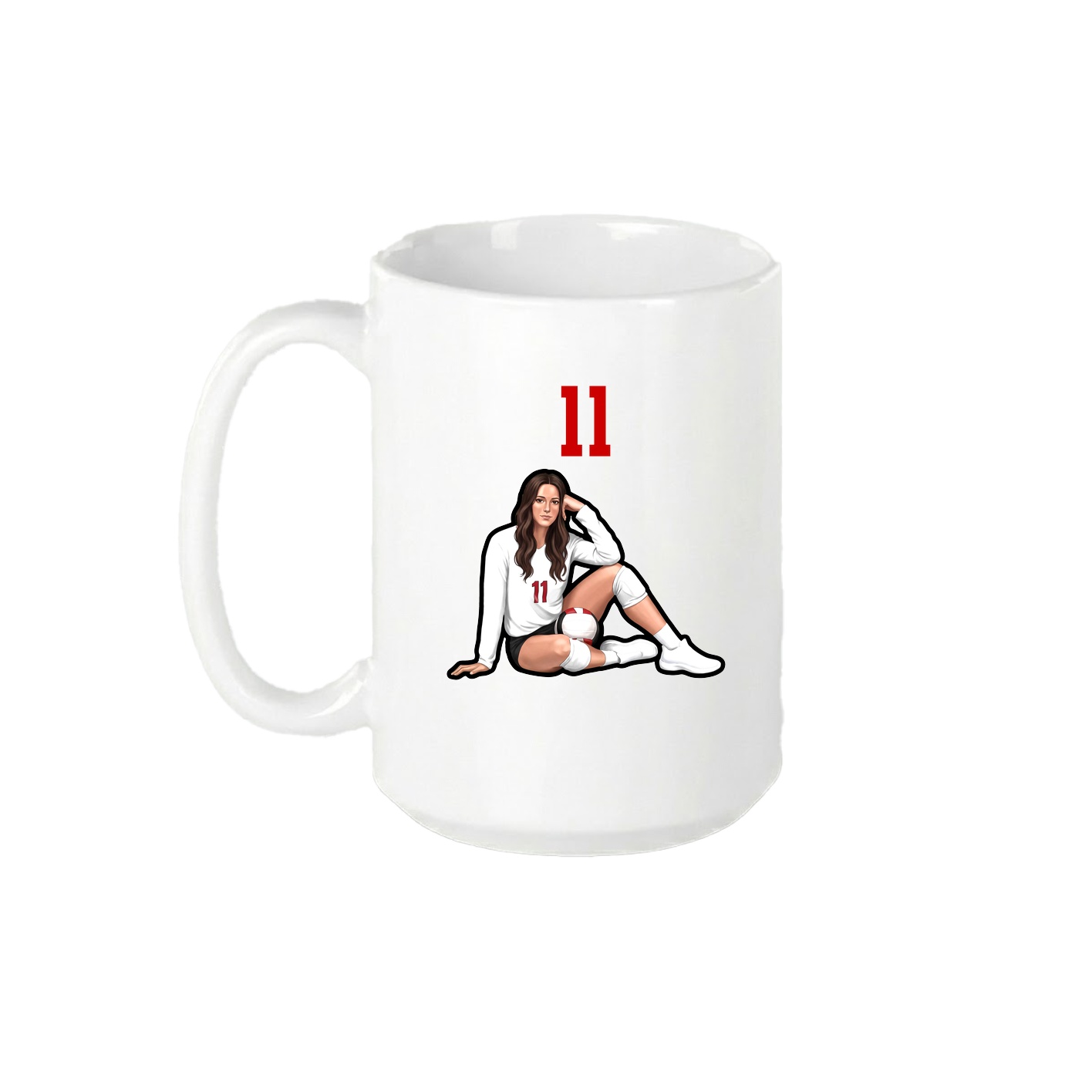 15oz Coffee Mug — Number Top in White