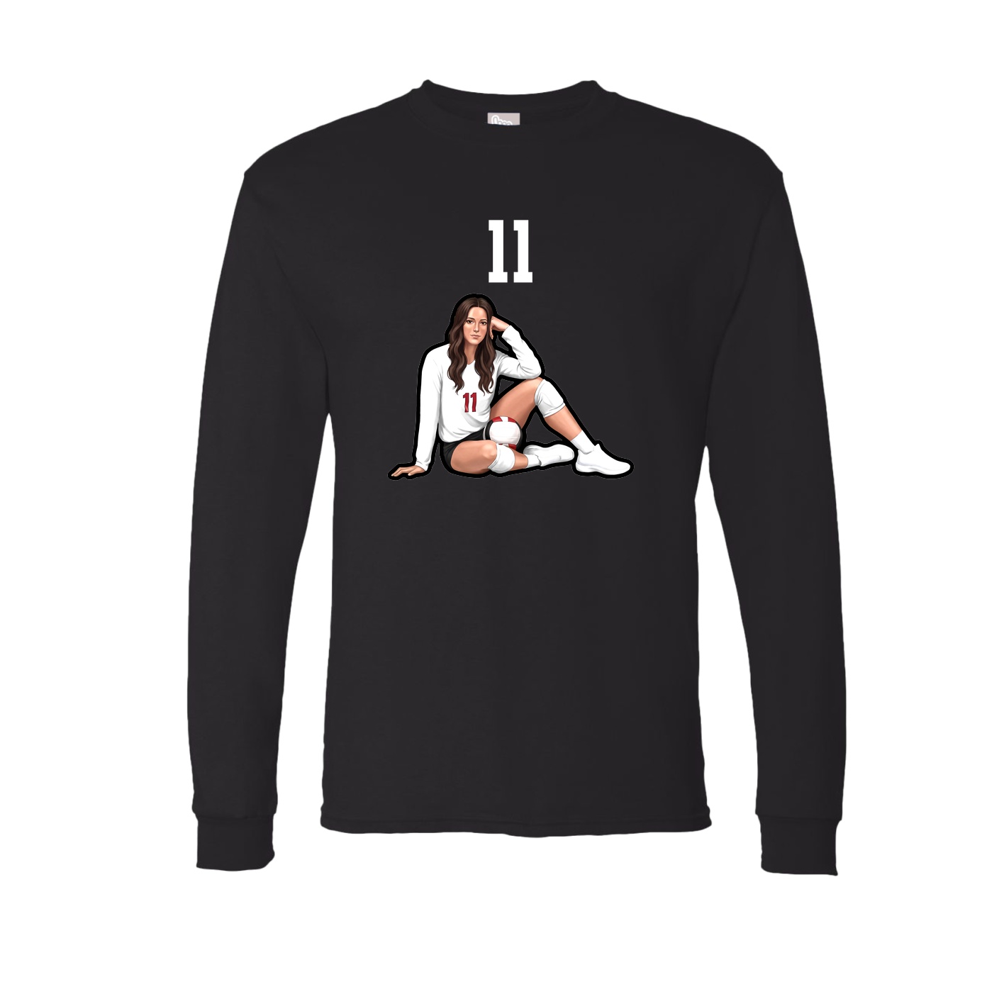 Long Sleeve Tee — Number Top in Black