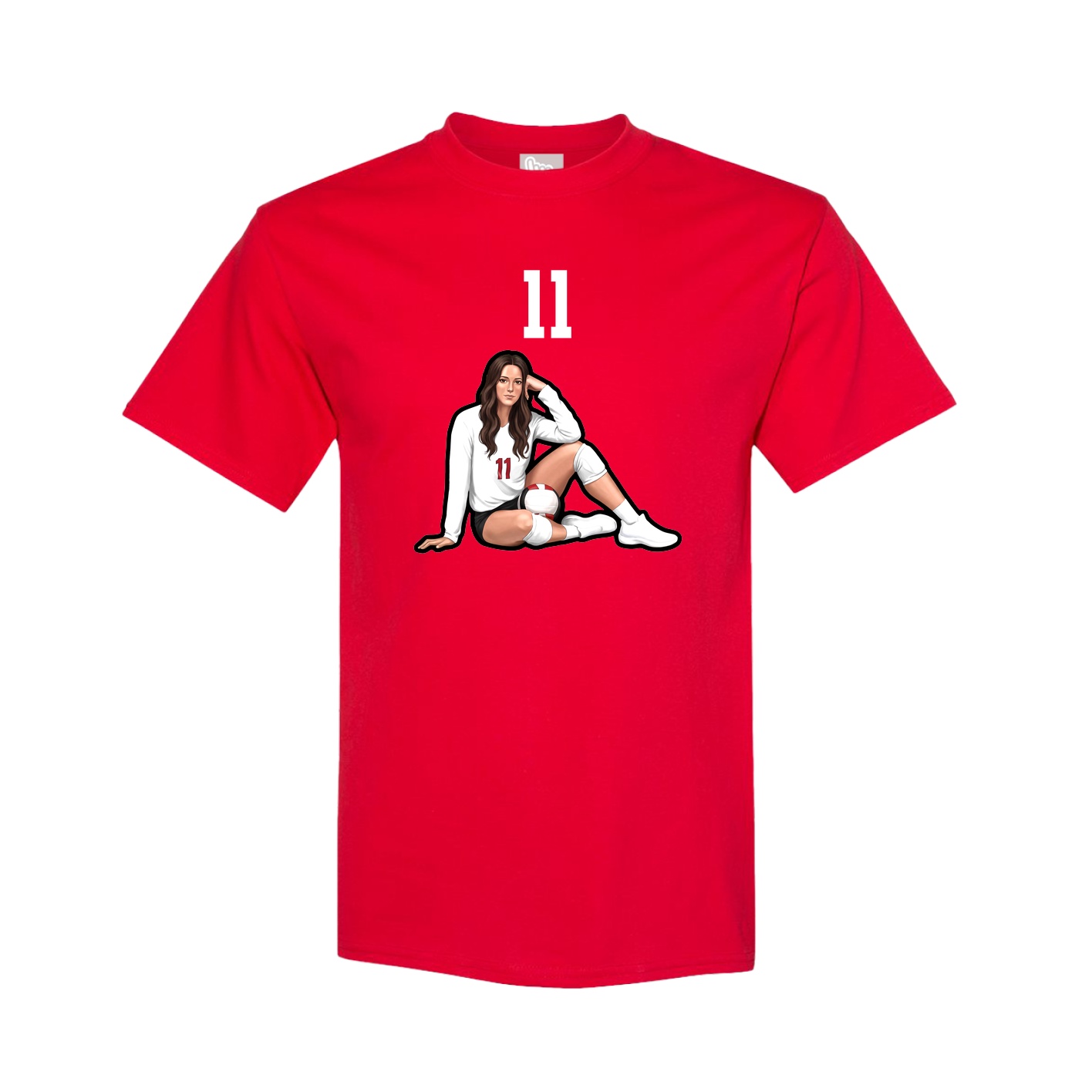 Youth Tee — Number Top in Red