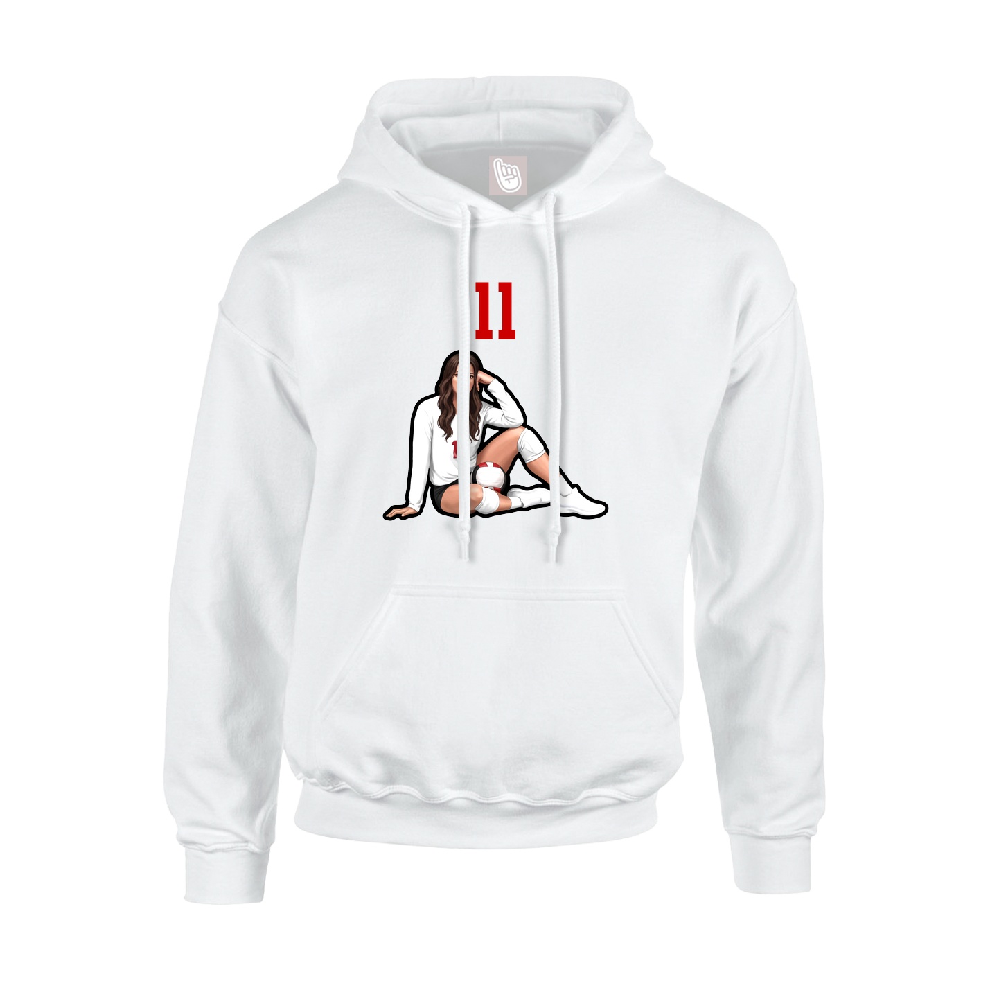 Hoodie — Number Top in White