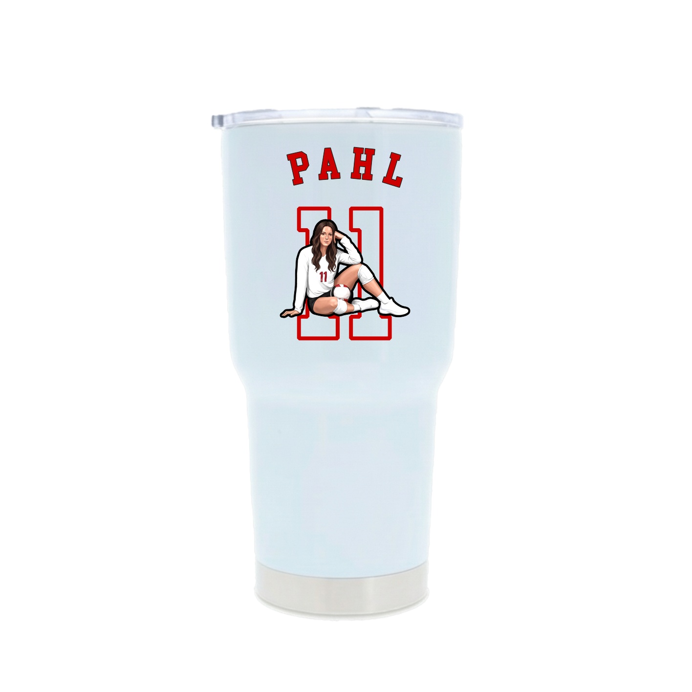 30oz Stainless Steel Tumbler — Shirsey Arch in White