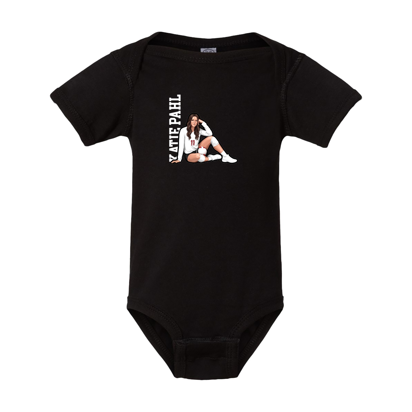 Baby Onesie — Name Vertical in Black