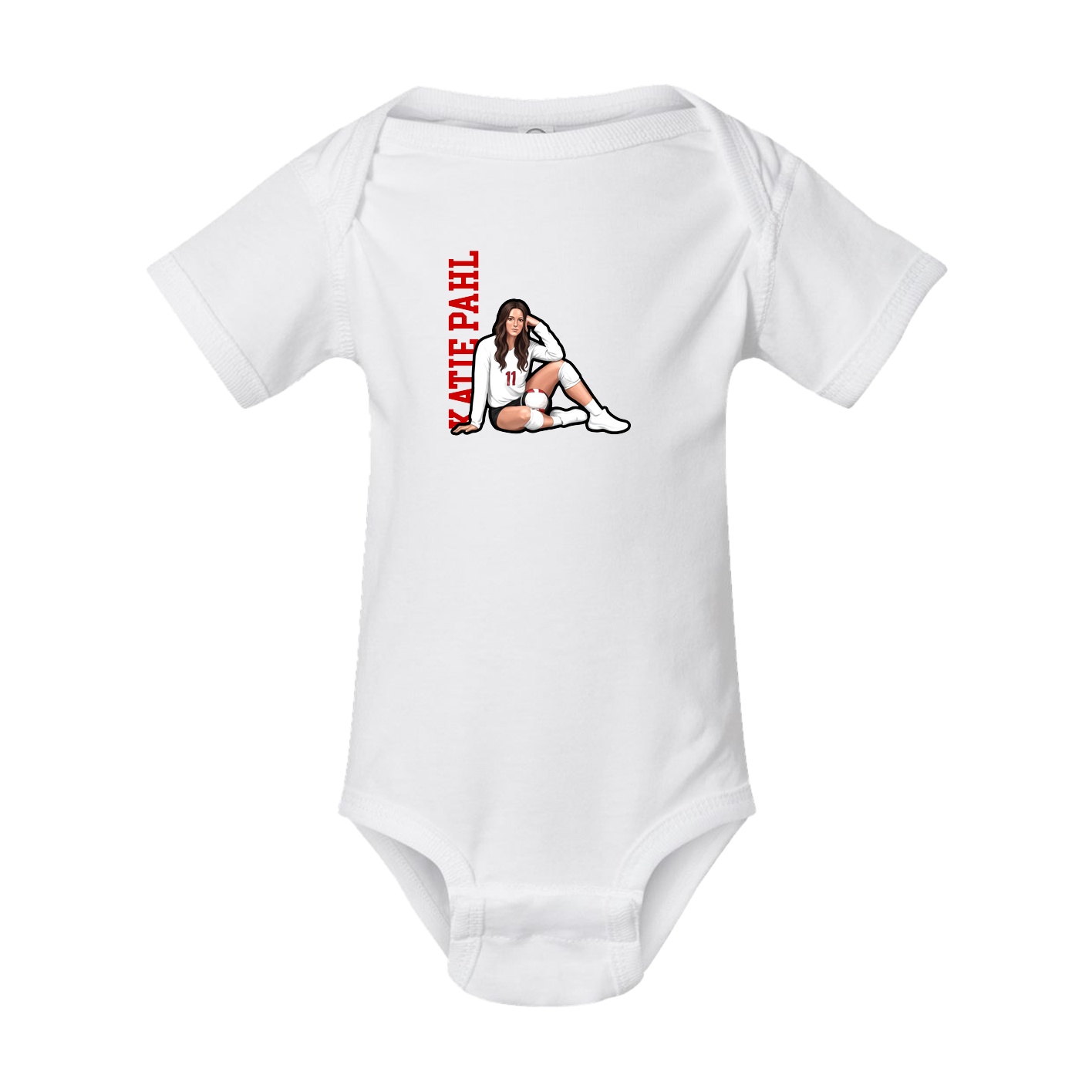 Baby Onesie — Name Vertical in White