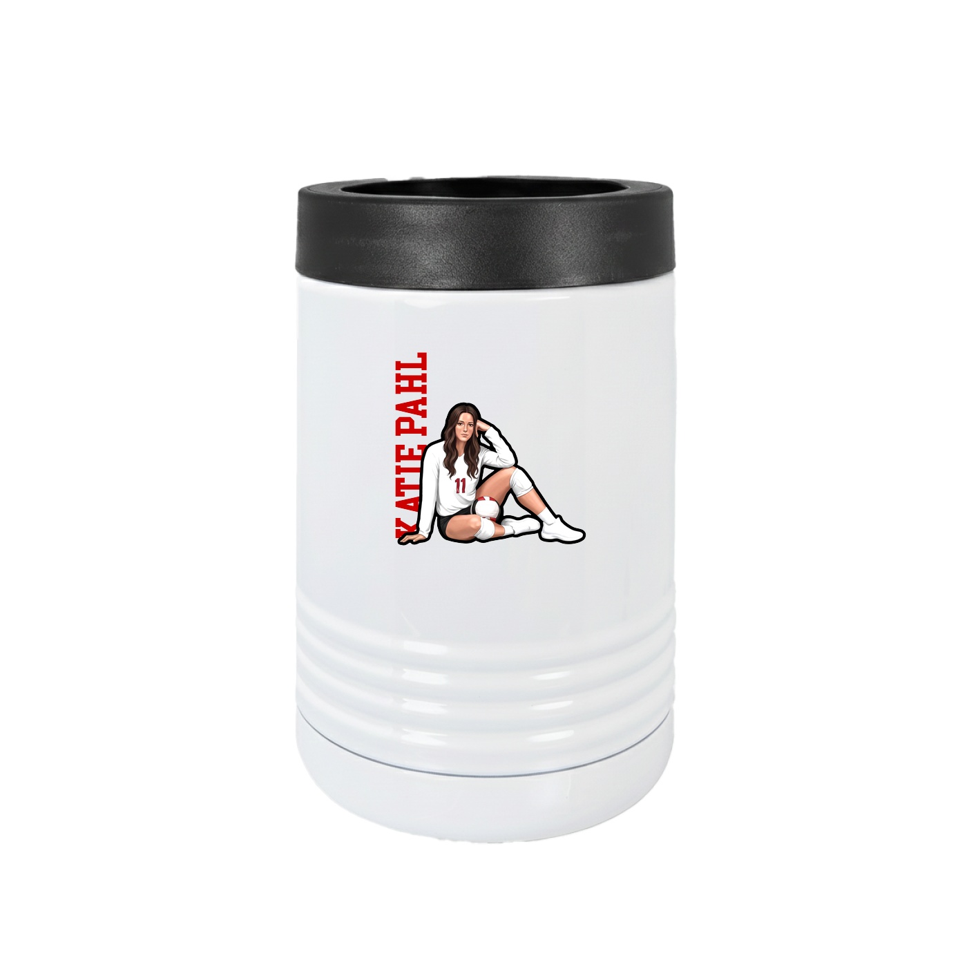Beverage Holder — Name Vertical in White